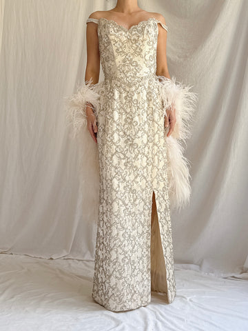 1960s Hand Beaded Gown - XS