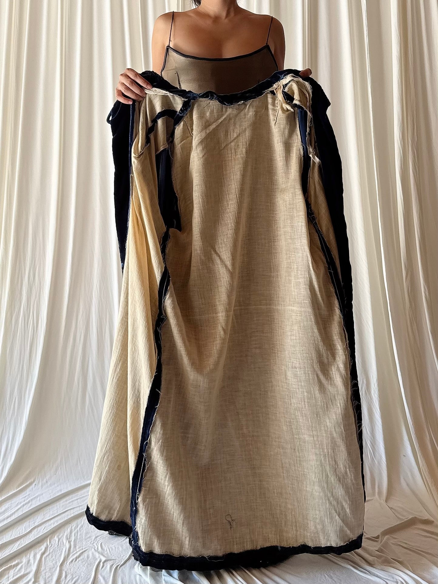1920s Blue Silk Velvet Opera Coat - OSFM