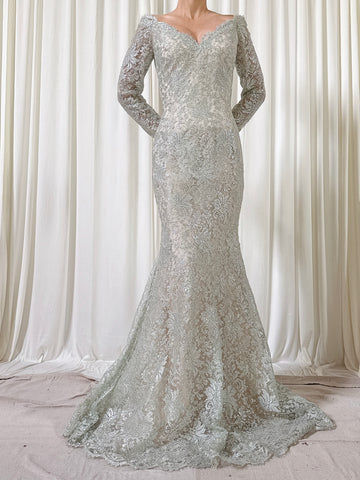 Vintage Belleville Sassoon Seafoam Lace Dress - UK 10
