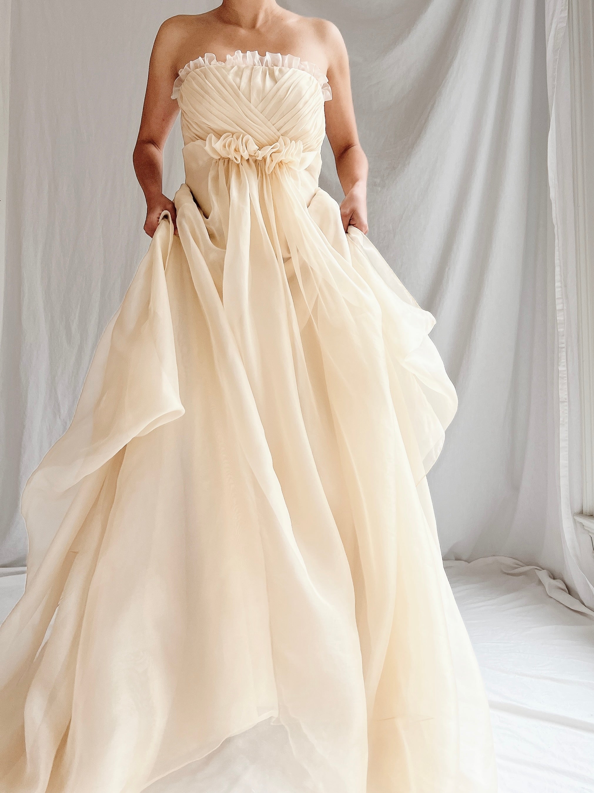 Vintage Silk Organza Gown - XXS/0