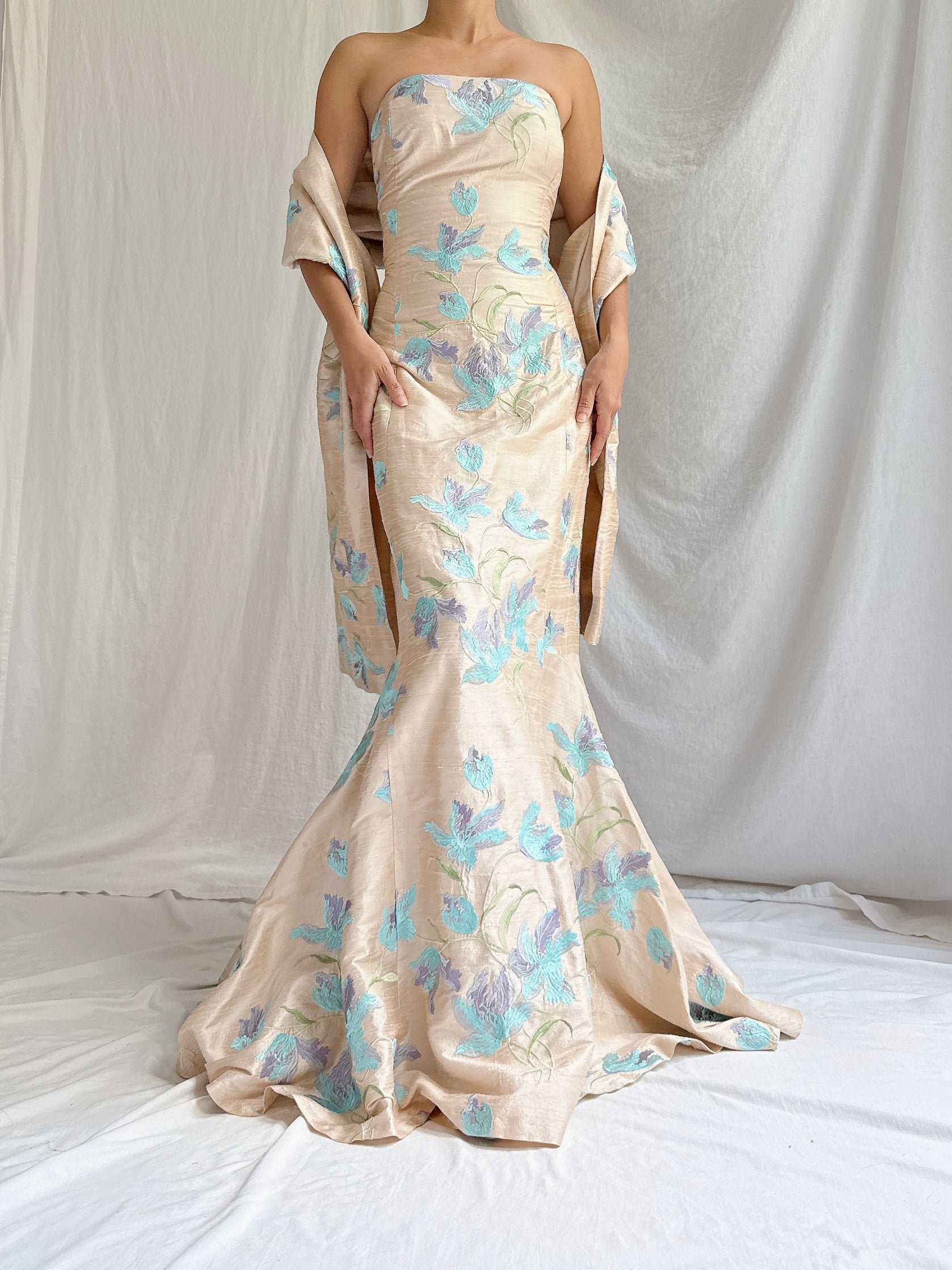 Vintage Silk Paule Vasseur 2-Piece Set - M