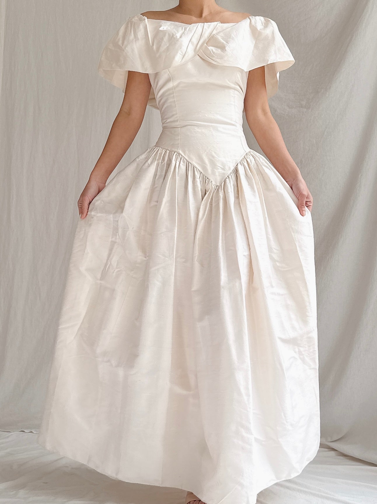 Vintage Basque Raw Silk Dress - M/L