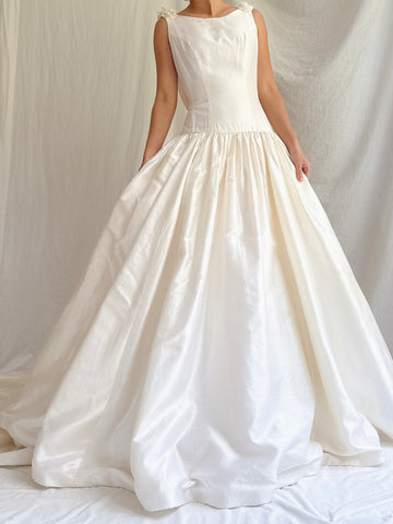 Vintage Silk Boatneck Gown - S/M