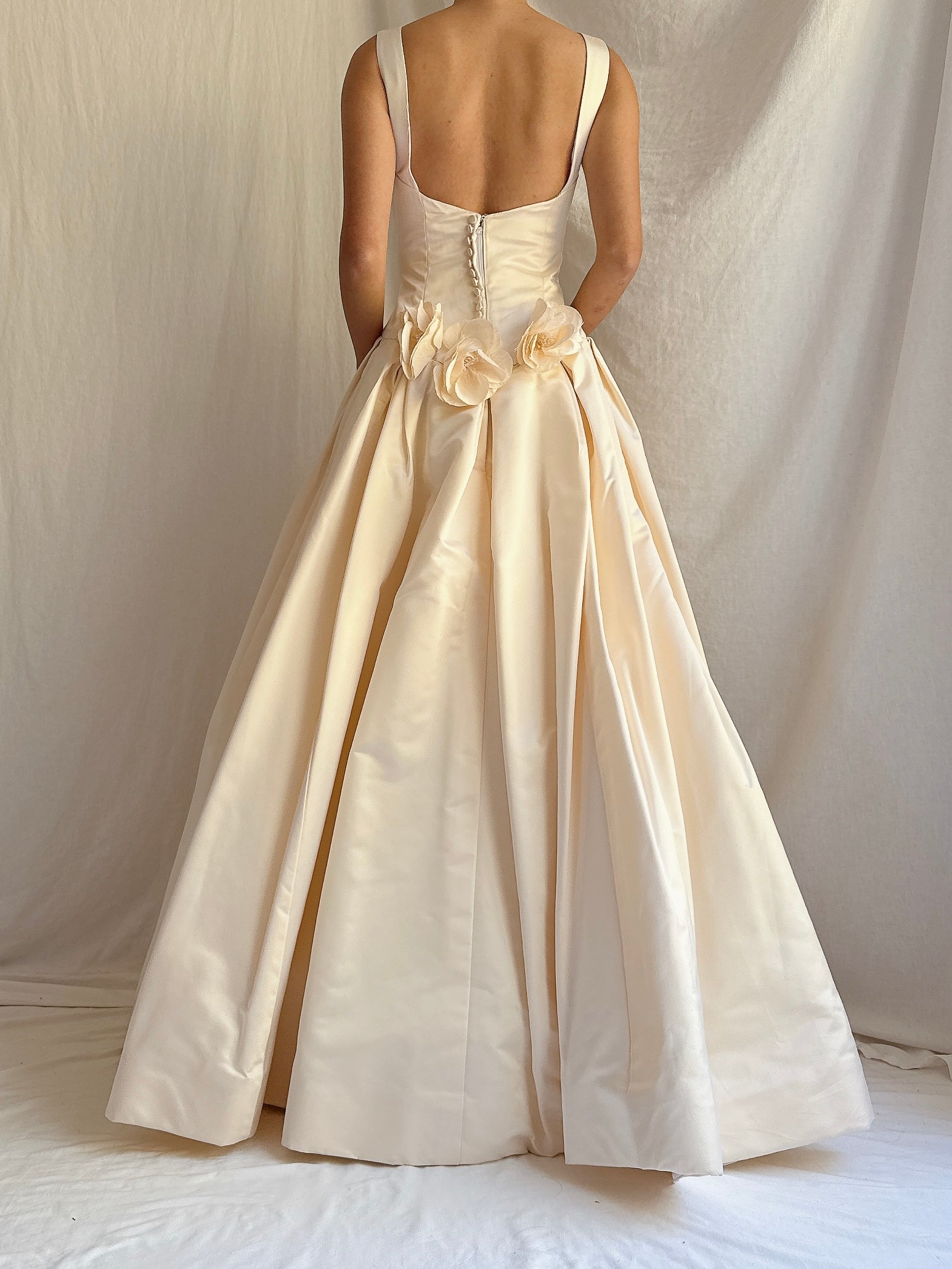 Square Neck Silk 2 Piece Gown - Size 10