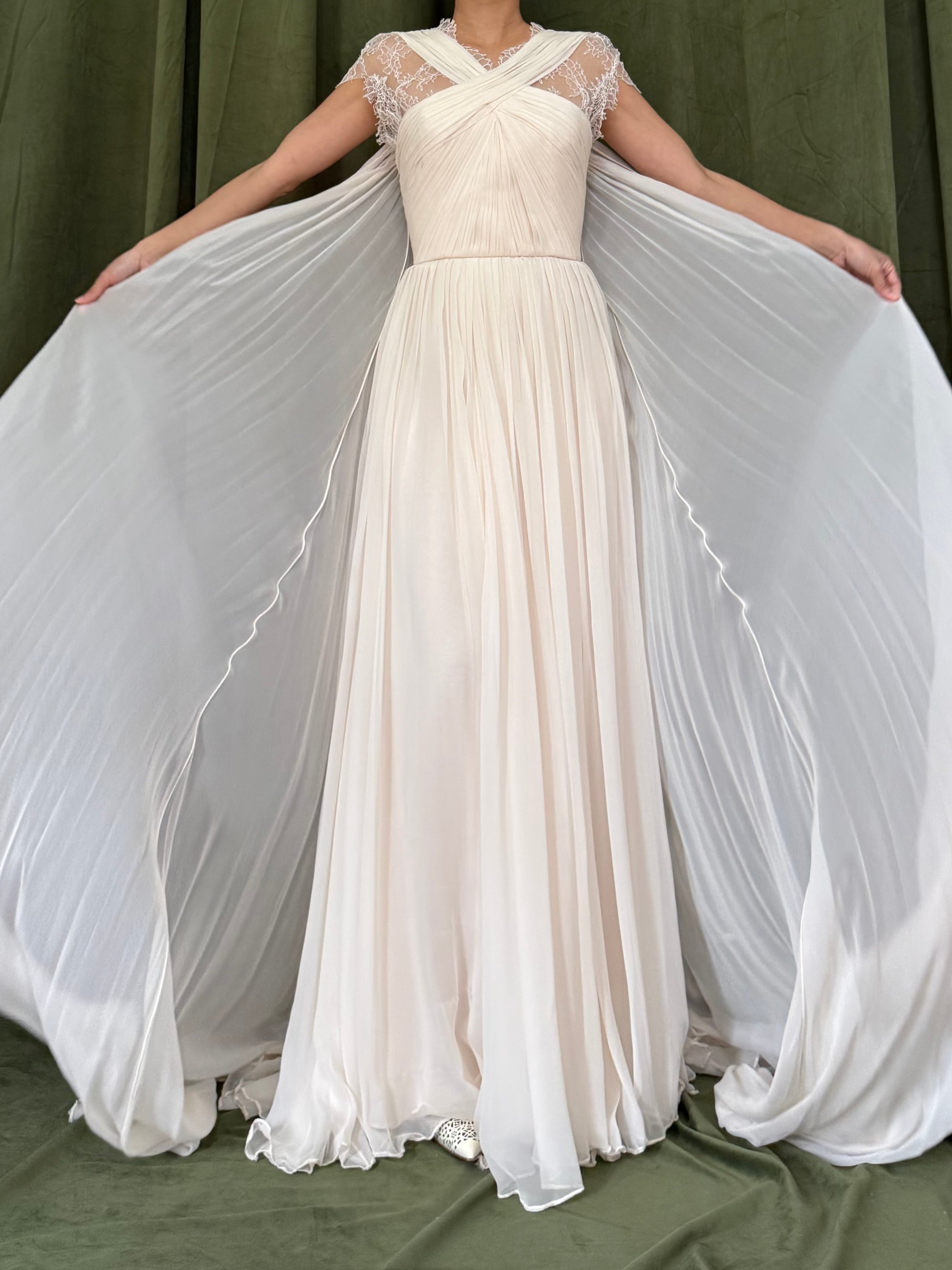 Vintage Monique Lhuillier Silk Chiffon Gown - S