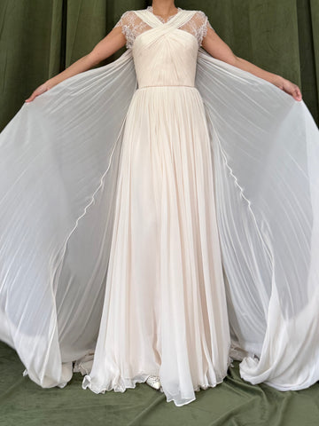 Vintage Monique Lhuillier Silk Chiffon Gown - S