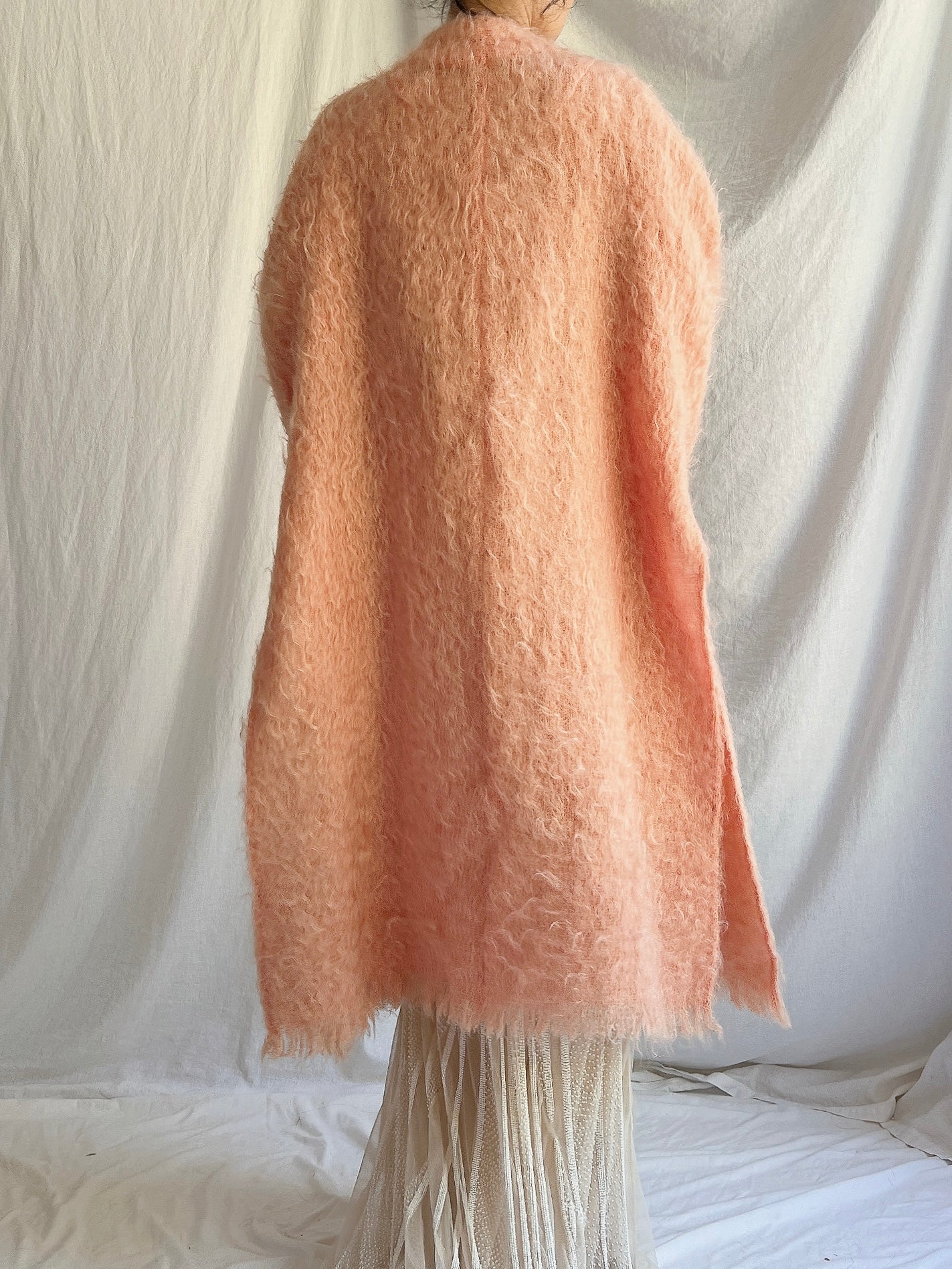 1950s Sherbet Mohair Coat - M