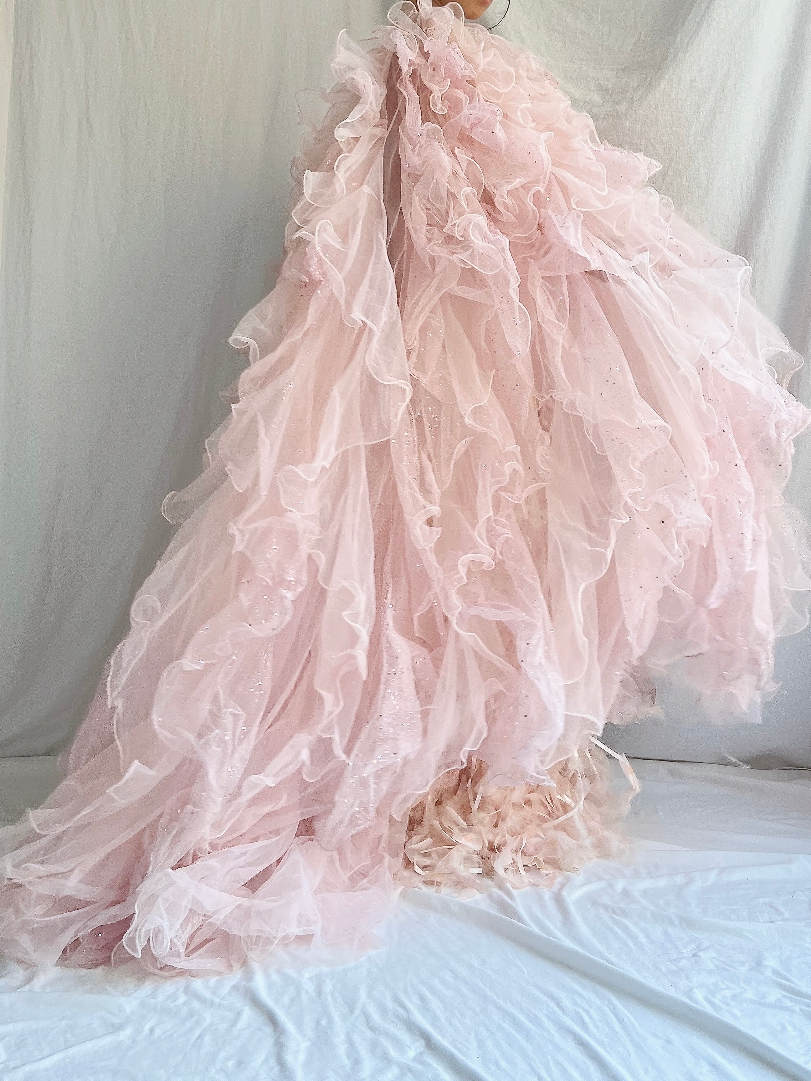 Vintage Tulle Ruffle Cape/Skirt - OSFM