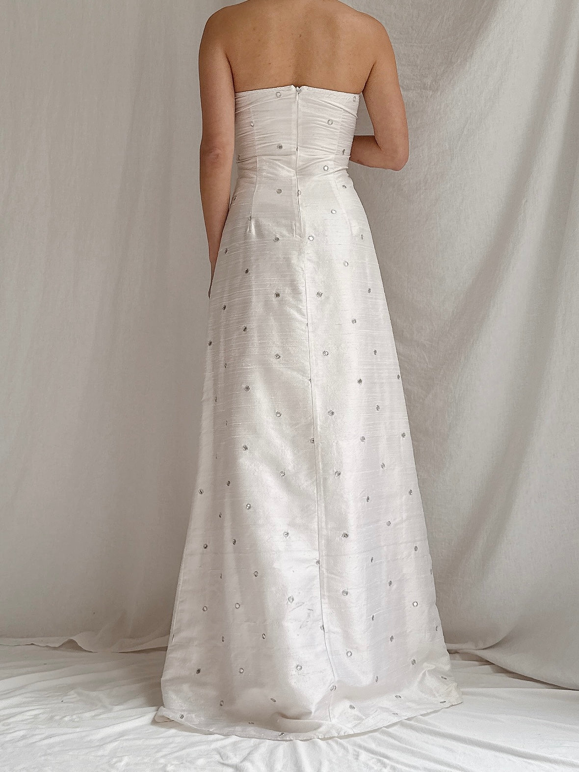 Vintage Strapless Mirrored Column Dress - M/8