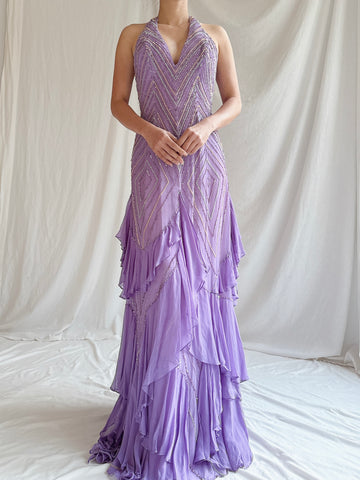 Vintage Silk Halter Gown - XXS/0