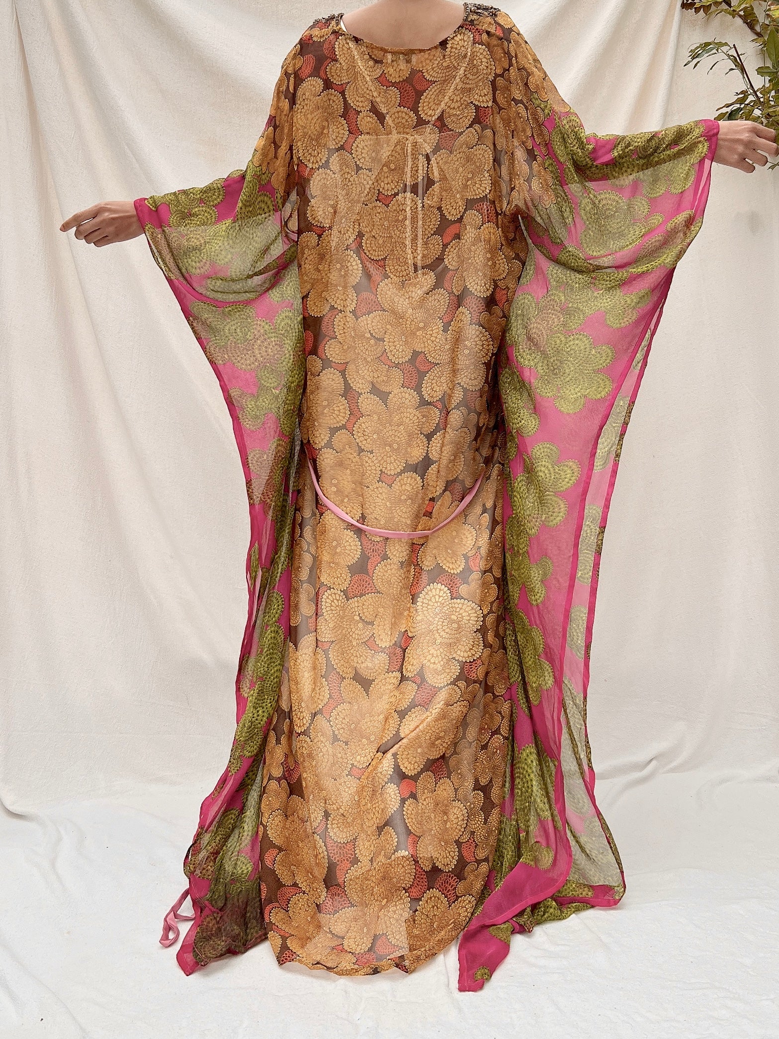 Vintage Silk Abstract Kaftan -OSFA