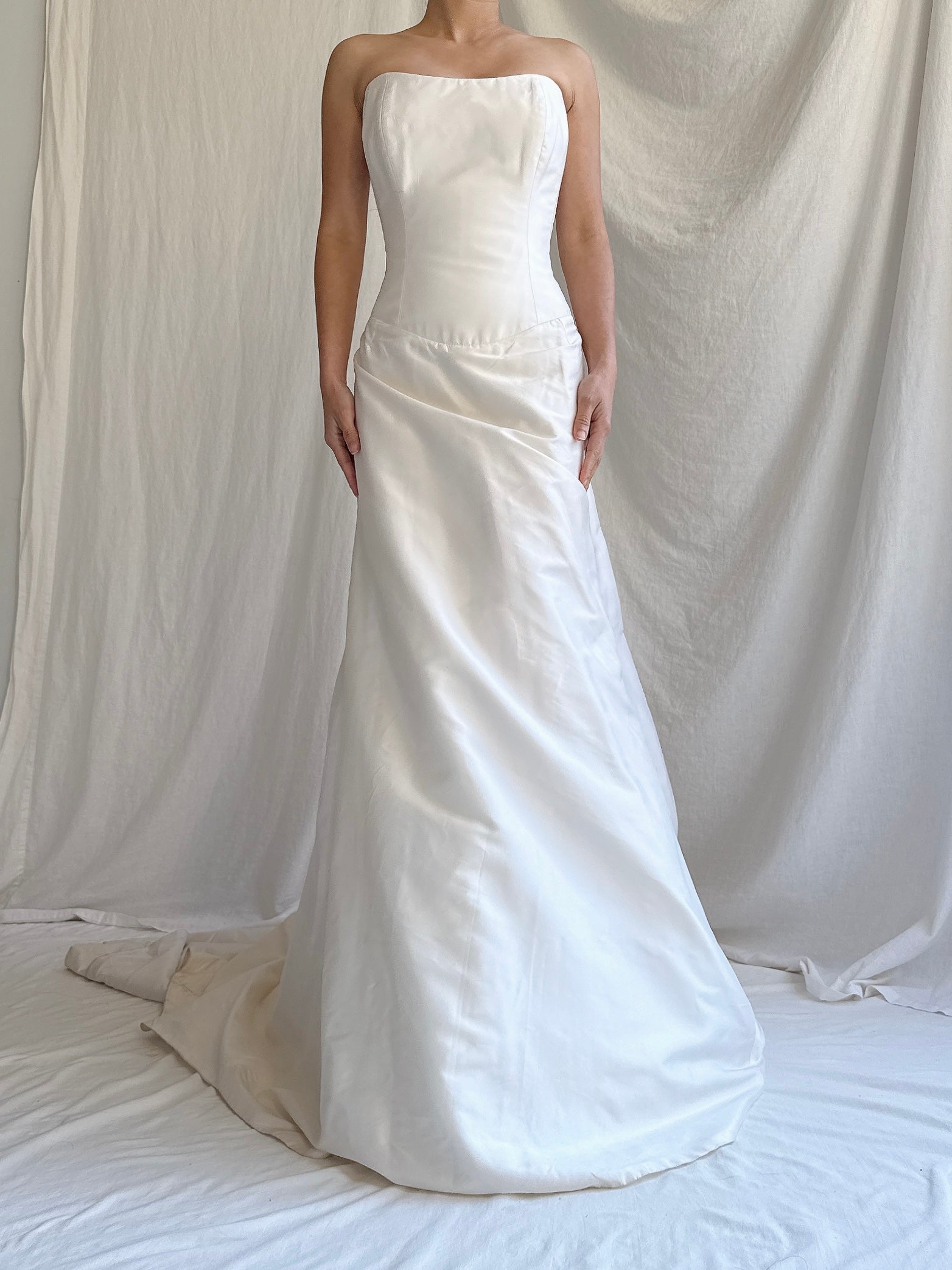 Vintage UK Silk Strapless Gown - M/L 8/10