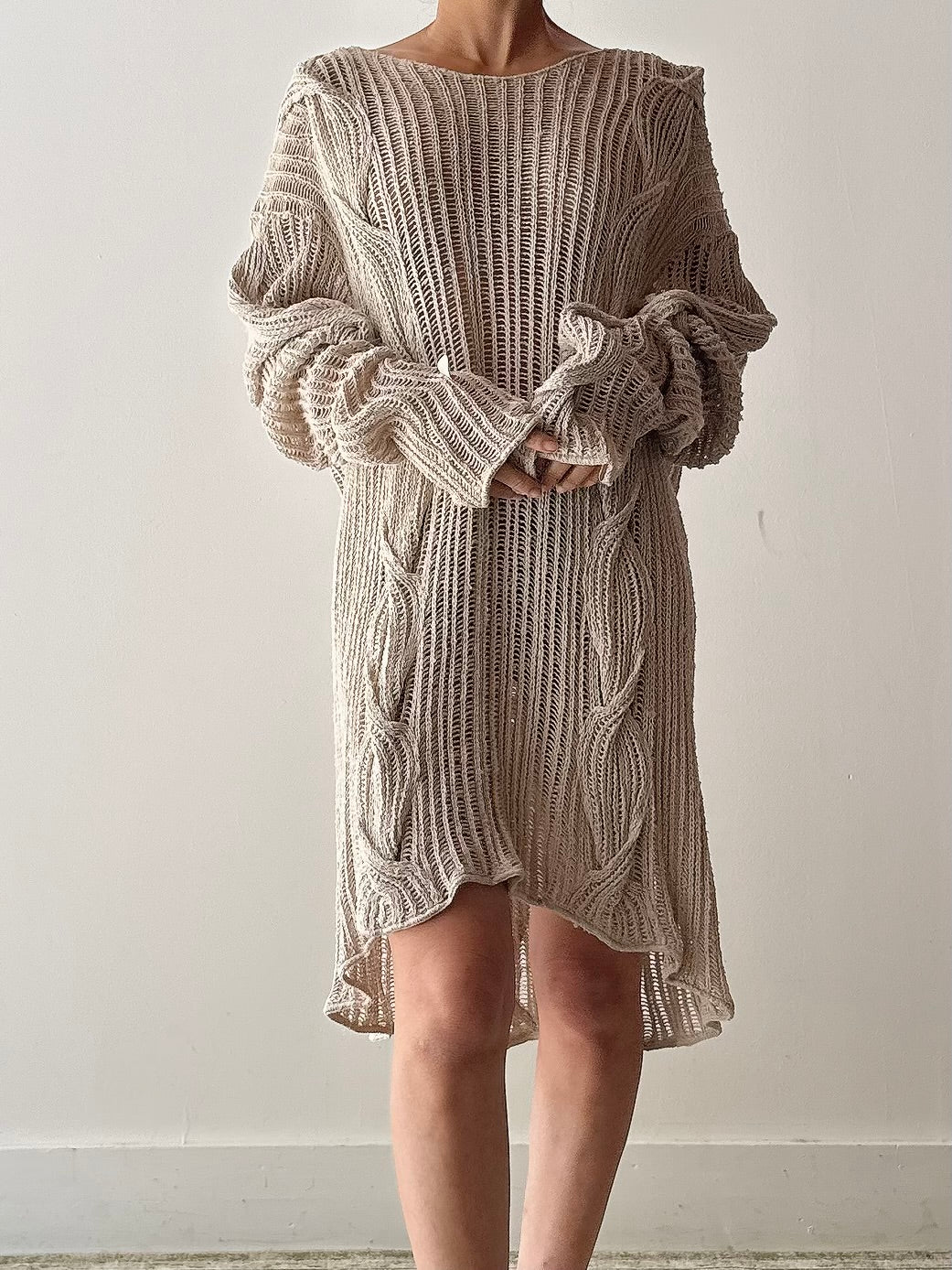 Vintage Katt Tilley Beige Tunic Sweater  M/L
