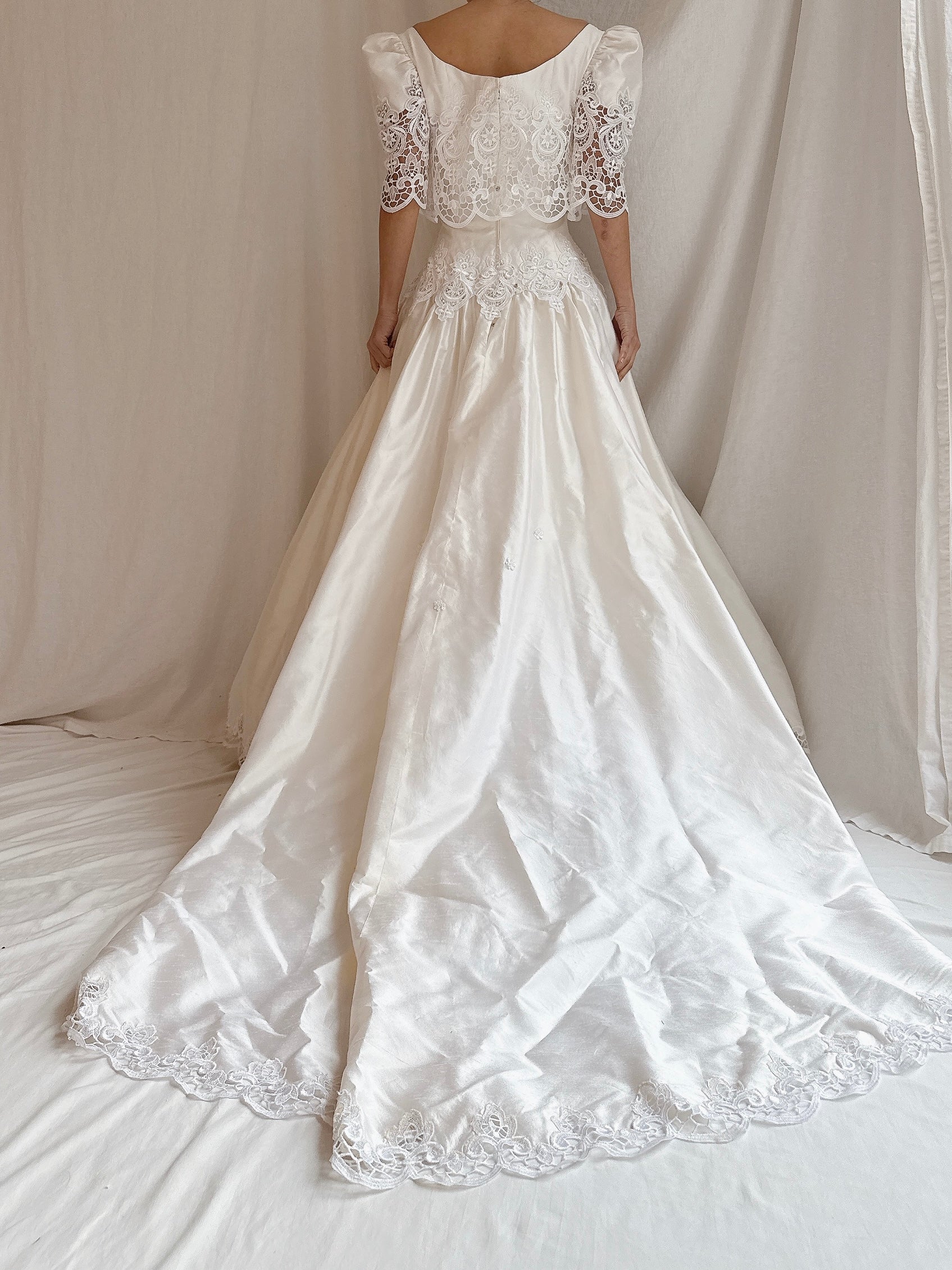 Vintage Silk Gaipure Lace Dress - S/6