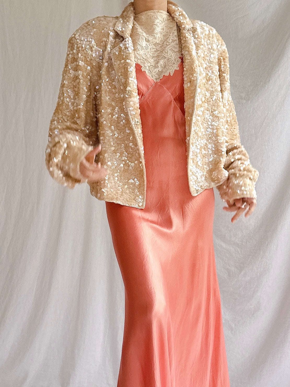 1960s Sequins Silk Jacket - M