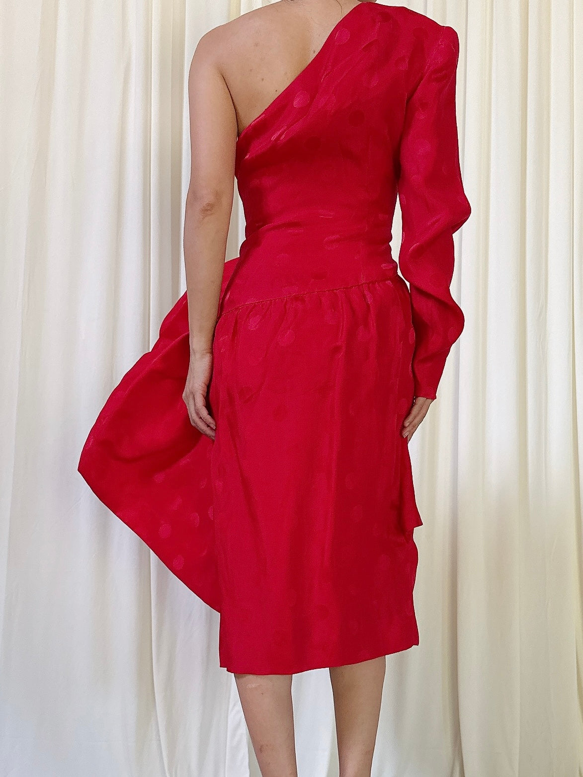 Vintage Fernando Pena Red Silk Dress - UK 10