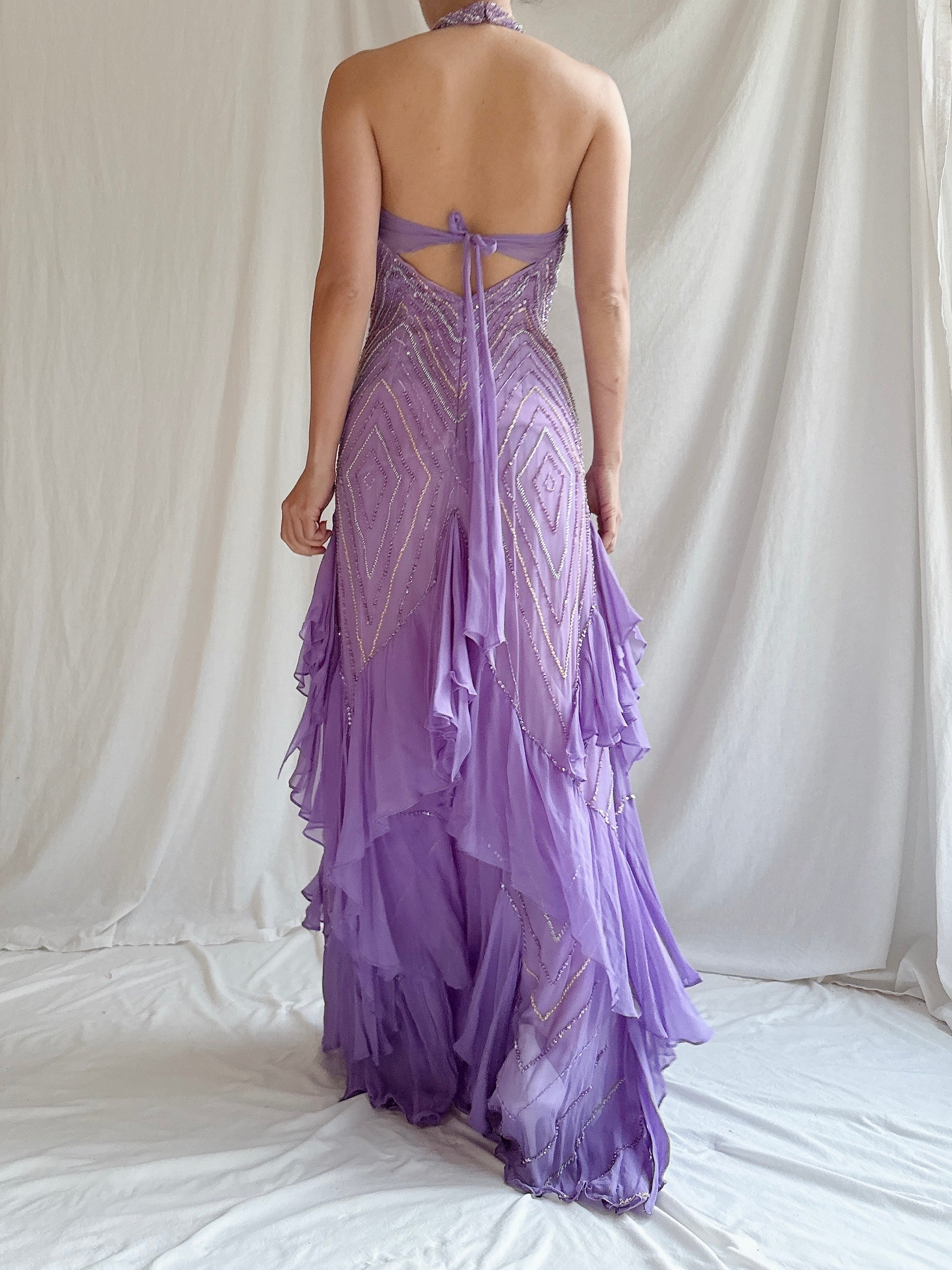 Vintage Silk Halter Gown - XXS/0