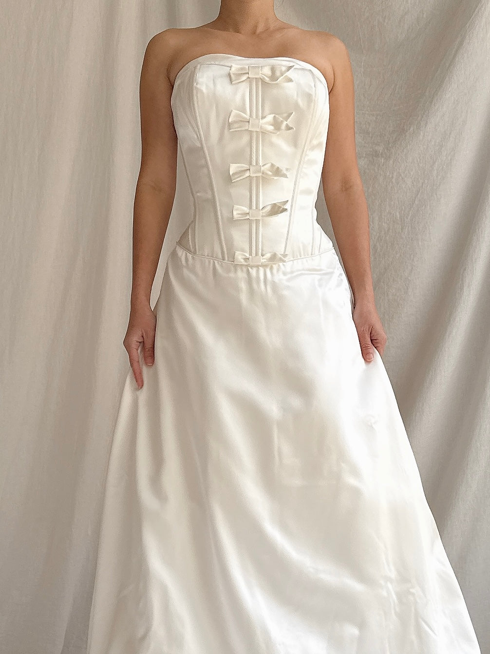 Vintage Randy Fenoli Silk and Satin Strapless Dress - M