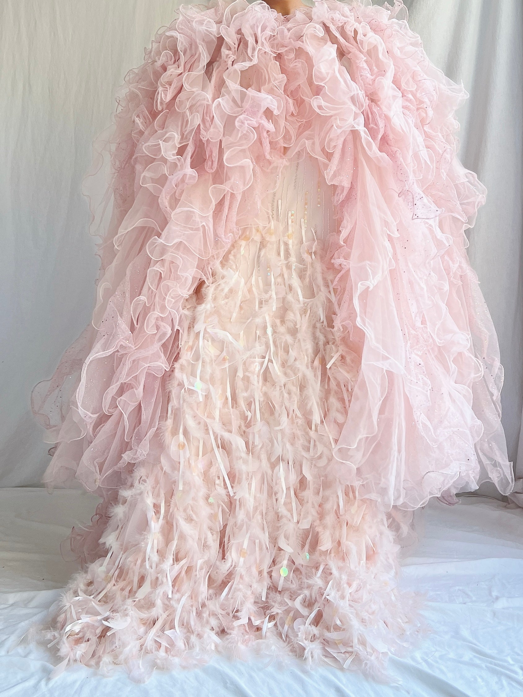 Vintage Tulle Ruffle Cape/Skirt - OSFM