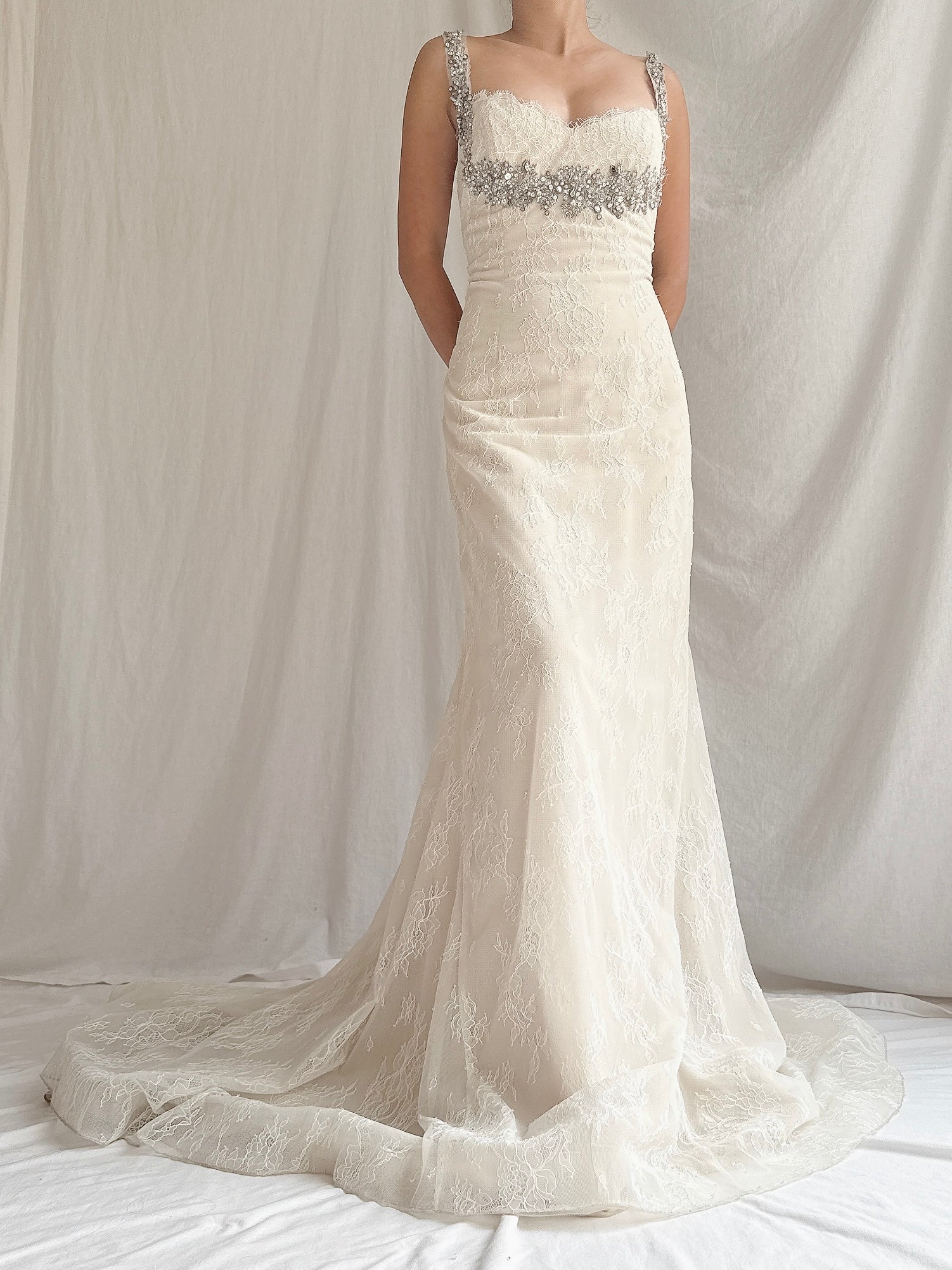 Liancarlo Couture Chantilly Lace and Silk Gown - M/6