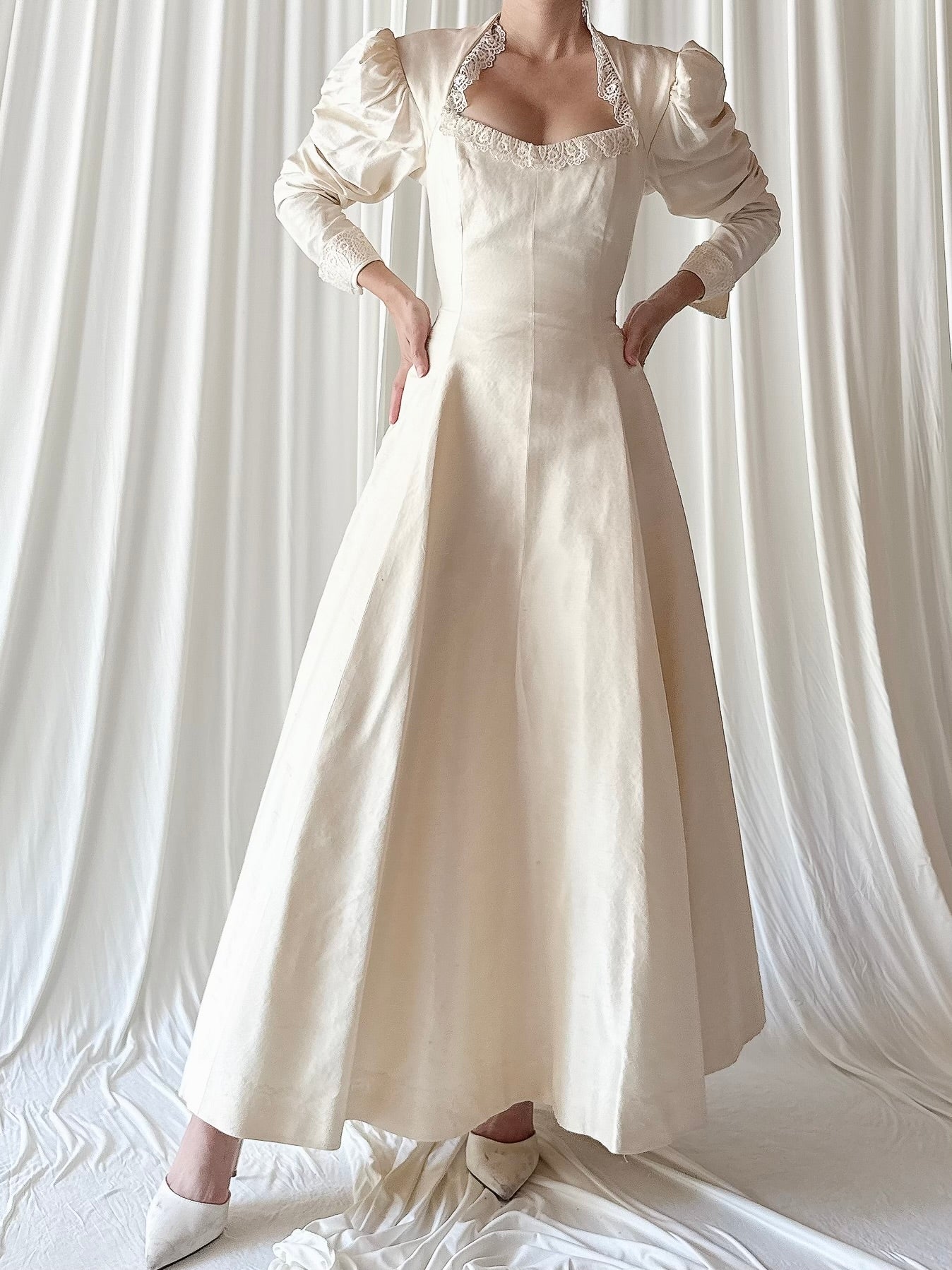 1980s Oscar De La Renta Raw Rayon Silk Gown - XS