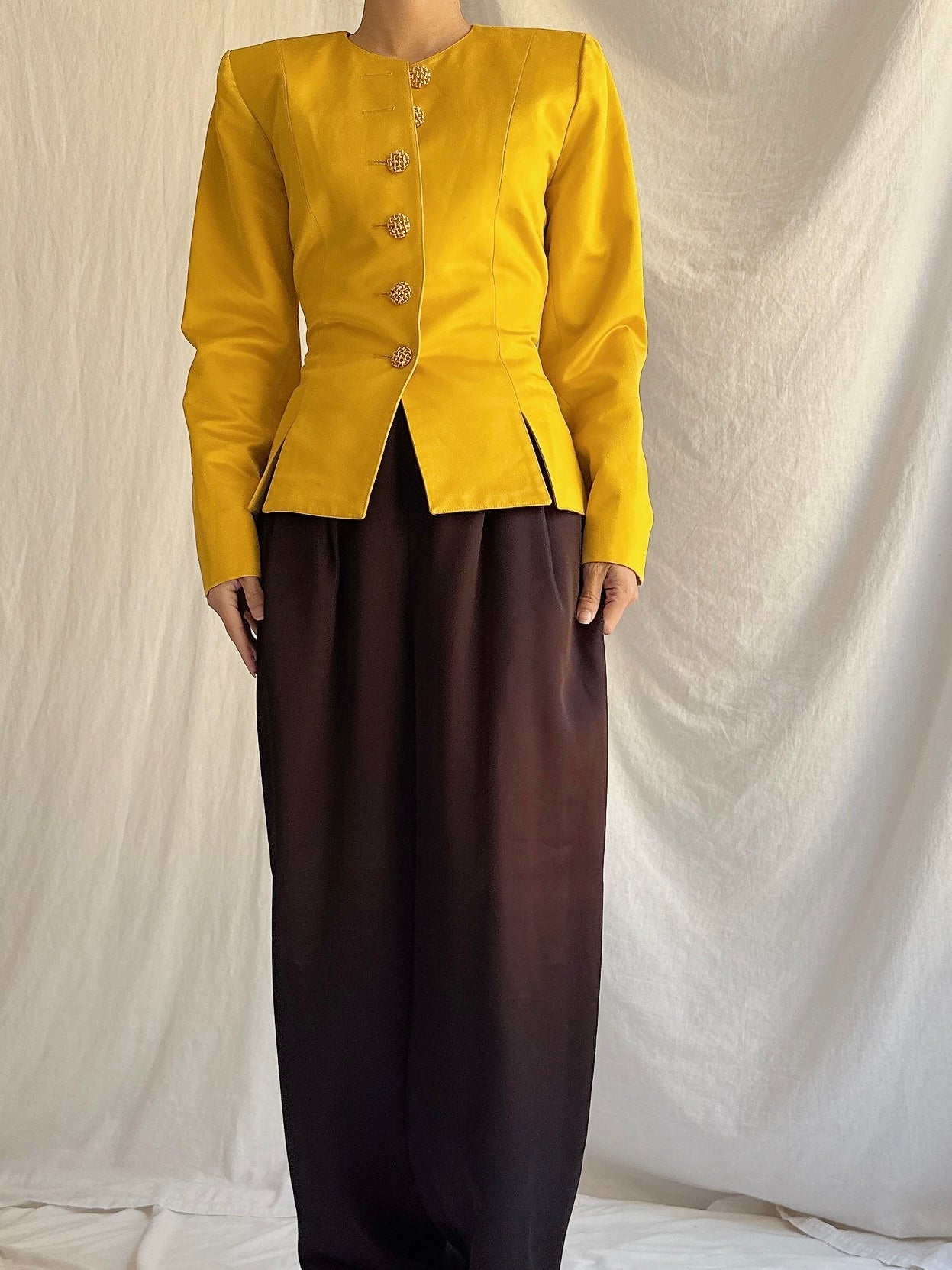 Vintage YSL Marigold Silk Blazer - S/M