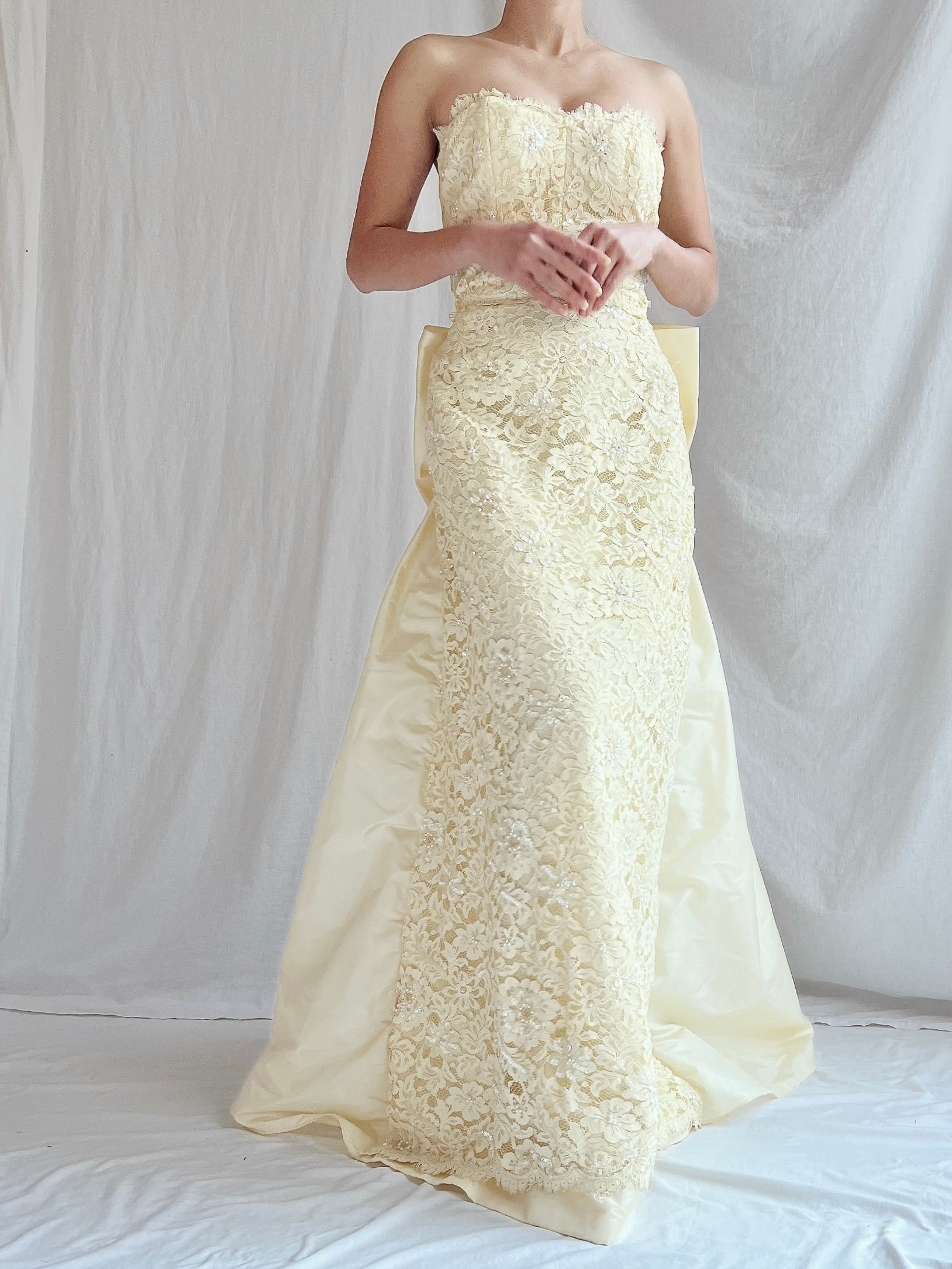 Vintage Lillie Rubin Butter Lace Gown -  XS