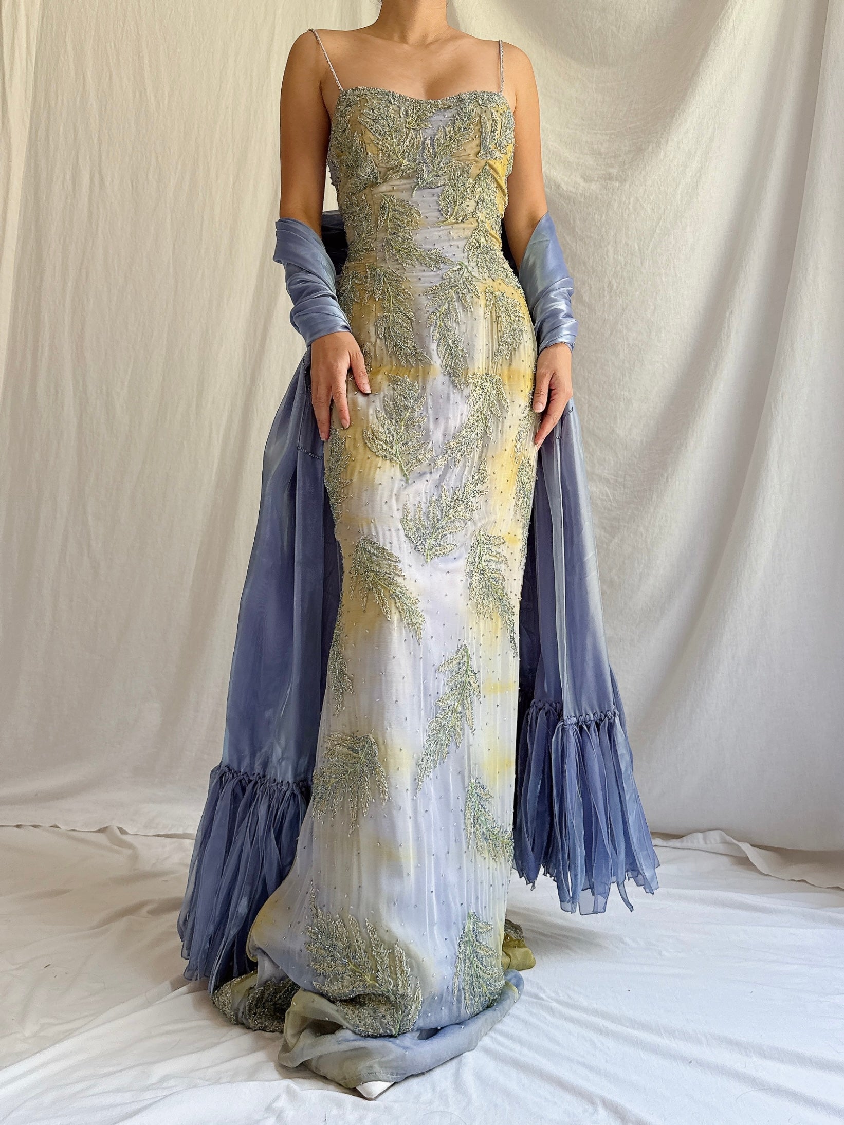 Vintage Stephen Yearrick Gown and Scarf - M