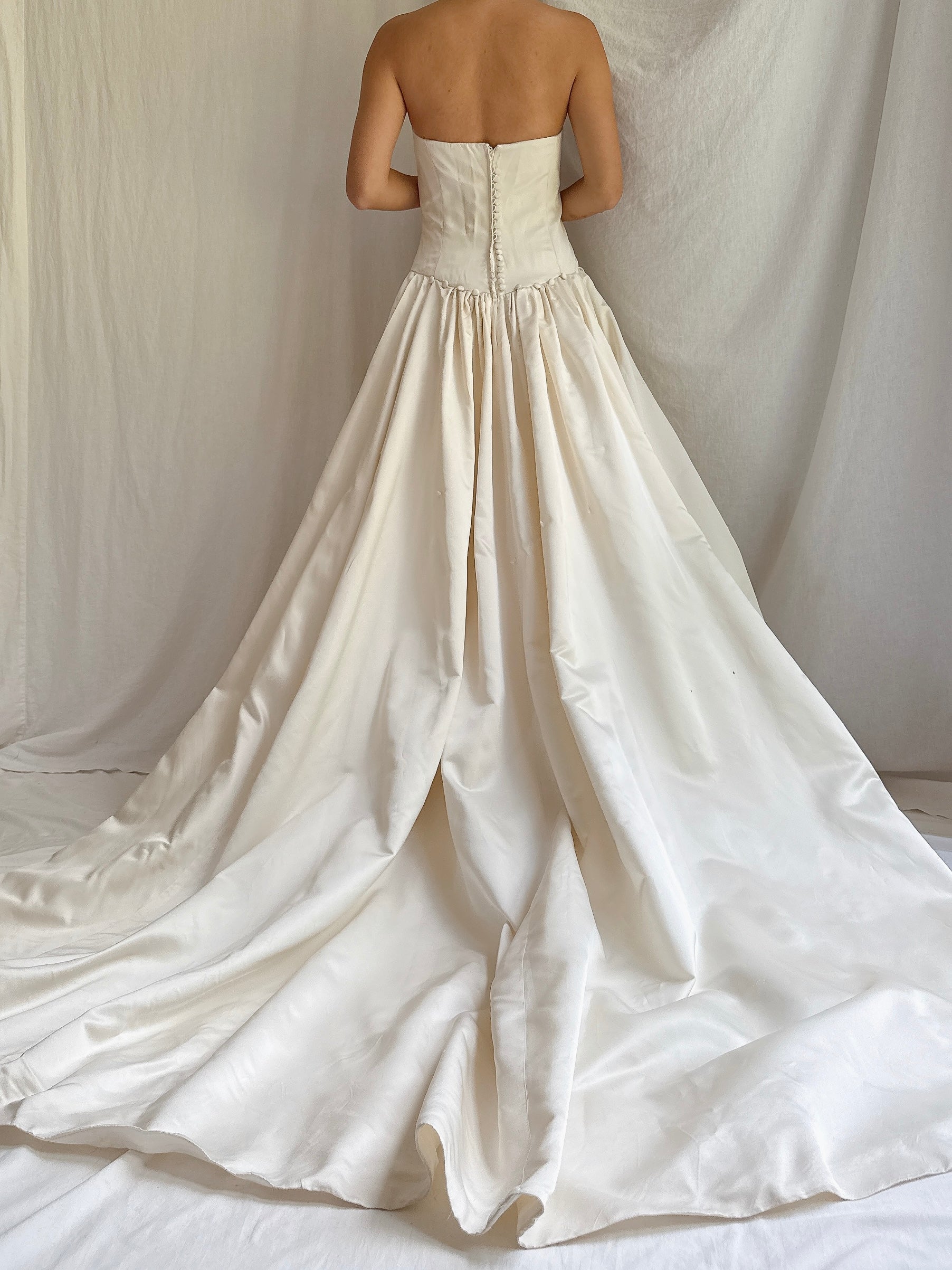 Vintage Amsale Silk Satin Gown - S
