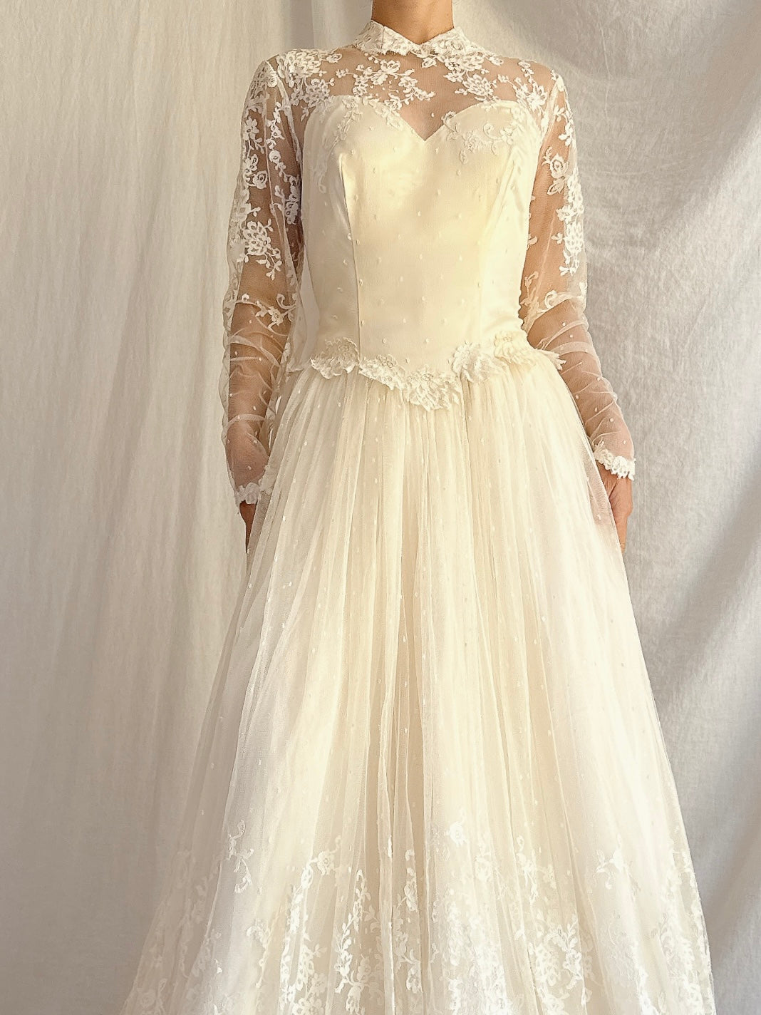 Vintage Silk Lace Gown - Size XS/S
