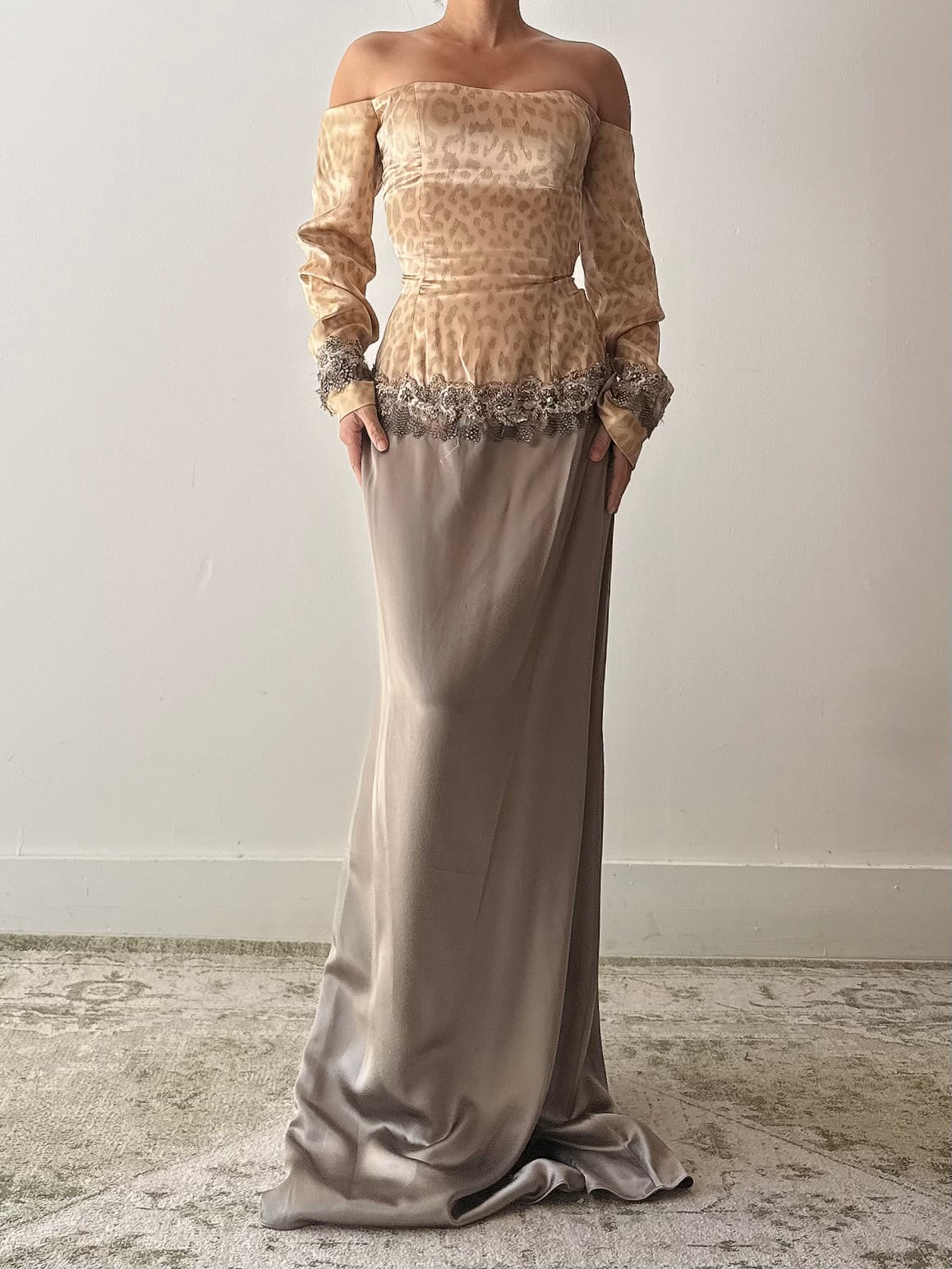 Vintage Steven Yerrick Silk Off the Shoulder Gown - Size 10