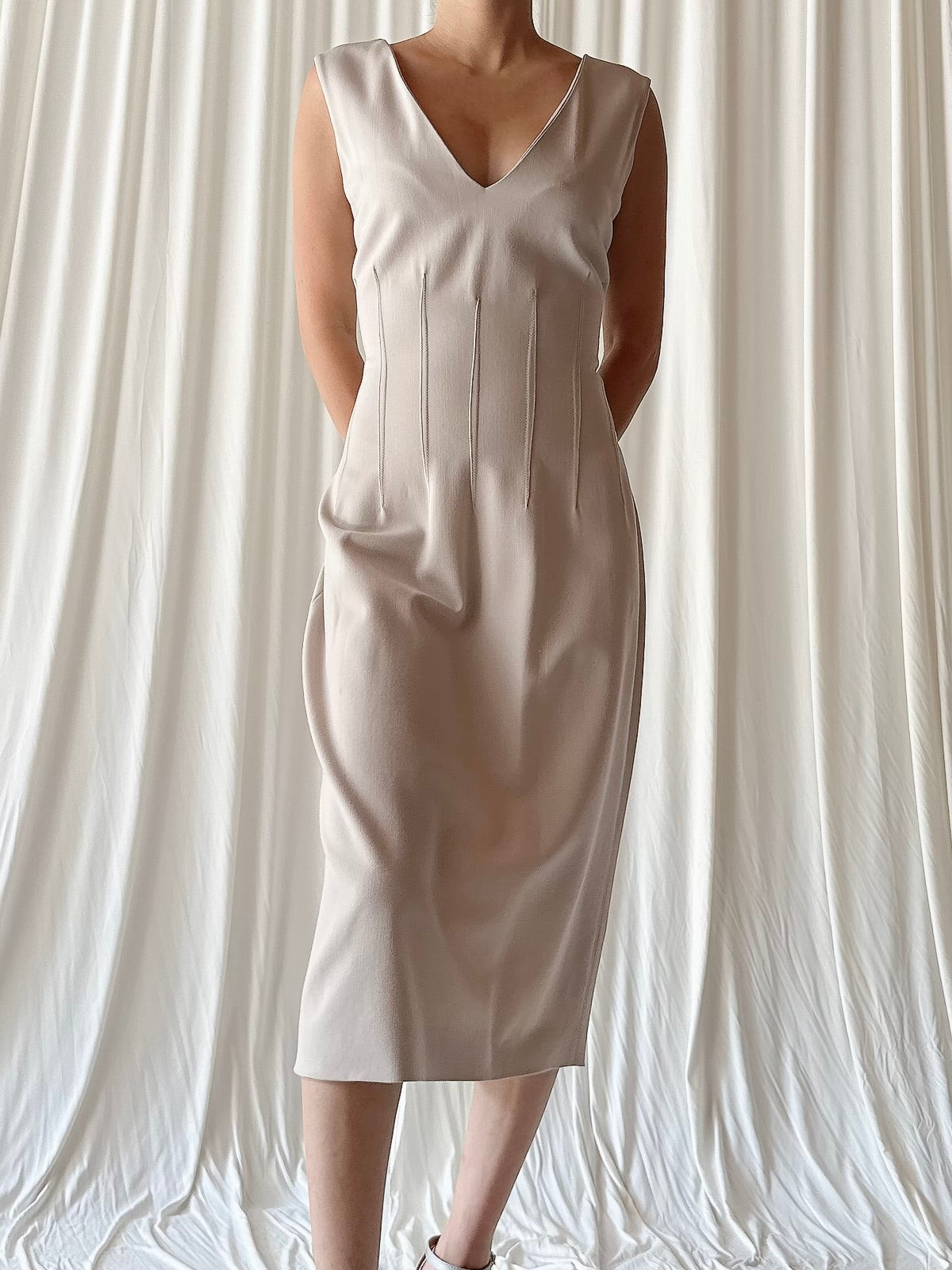 Vintage Chantal Thomass Paris Wool Gray Dress - 4/6