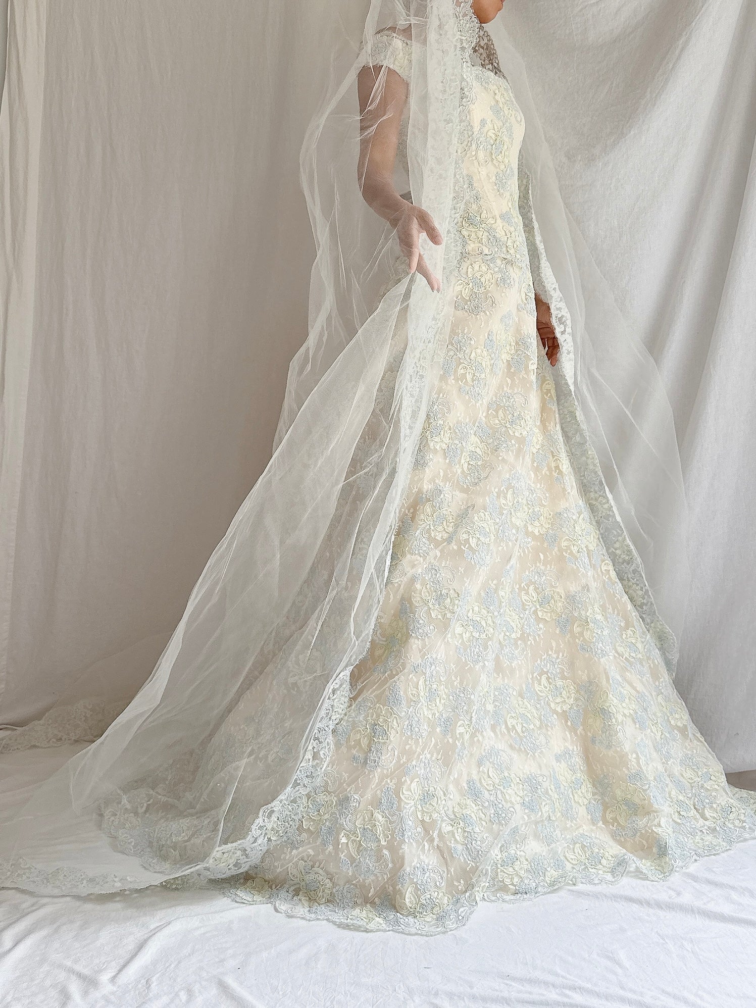 Vintage Aimee Atelier Couture Alencon Lace 3-Piece Set - L/IT 46
