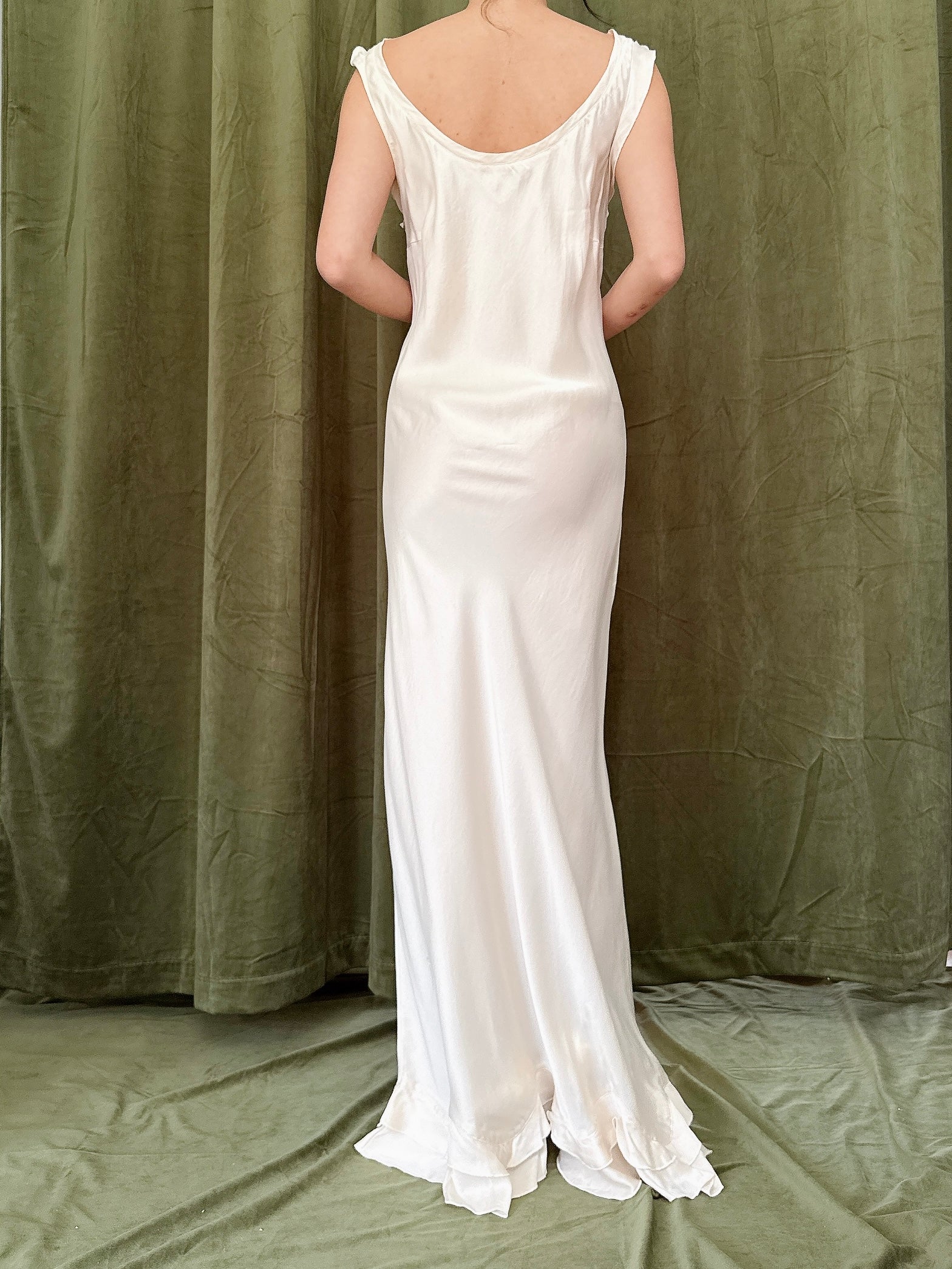 Vintage Silk Bias Slip Gown - M