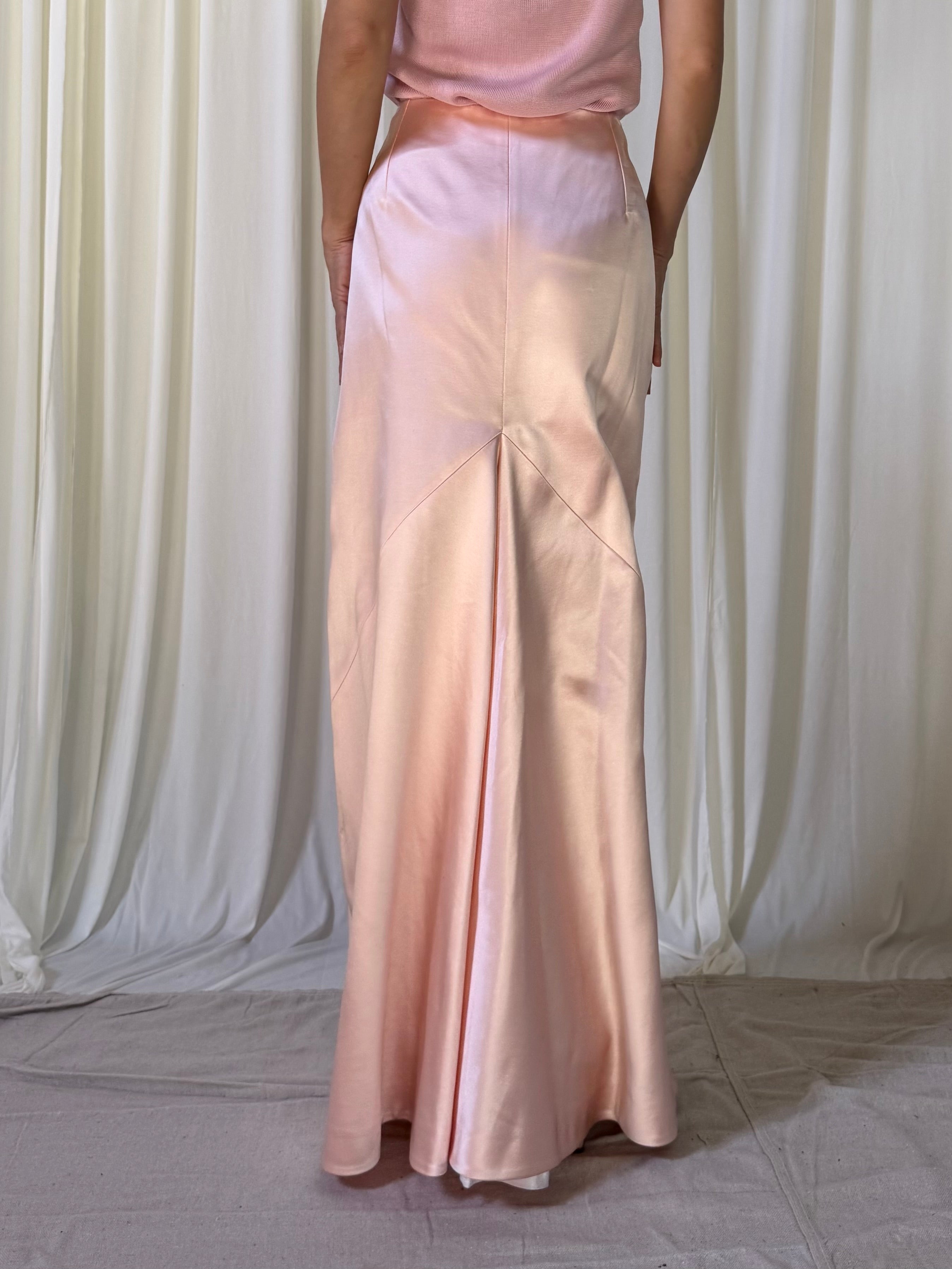 Vintage Tomasz Starzewaki Pink Silk Skirt - US 14 EUR 46