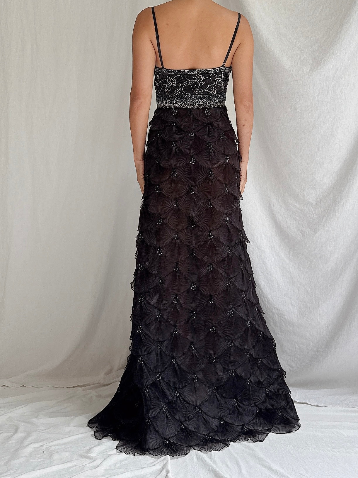 Vintage Scalloped Organza Dress - S