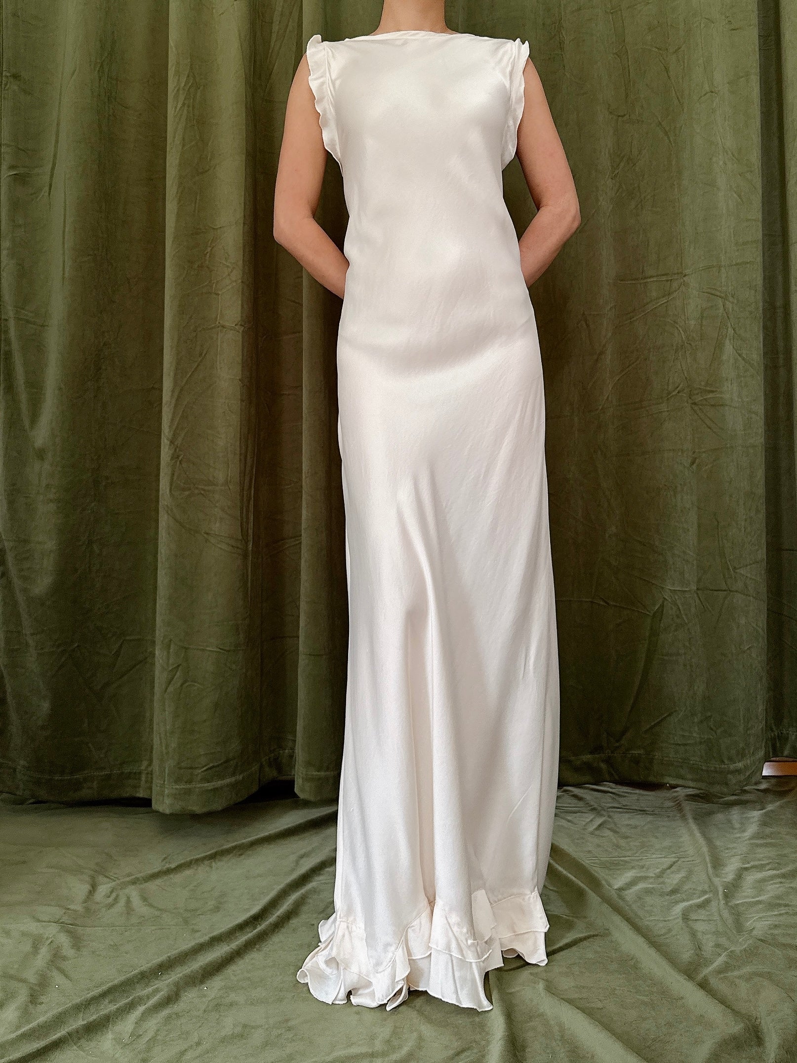 Vintage Silk Bias Slip Gown - M