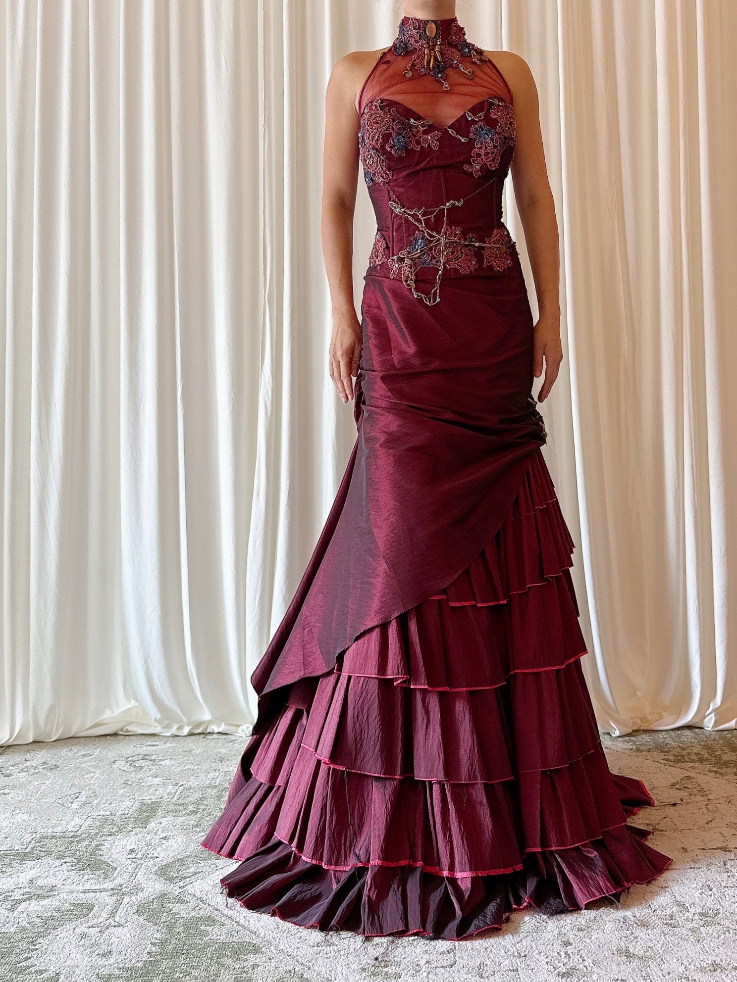 Vintage Musani Maroon 2 Piece Set - US 14