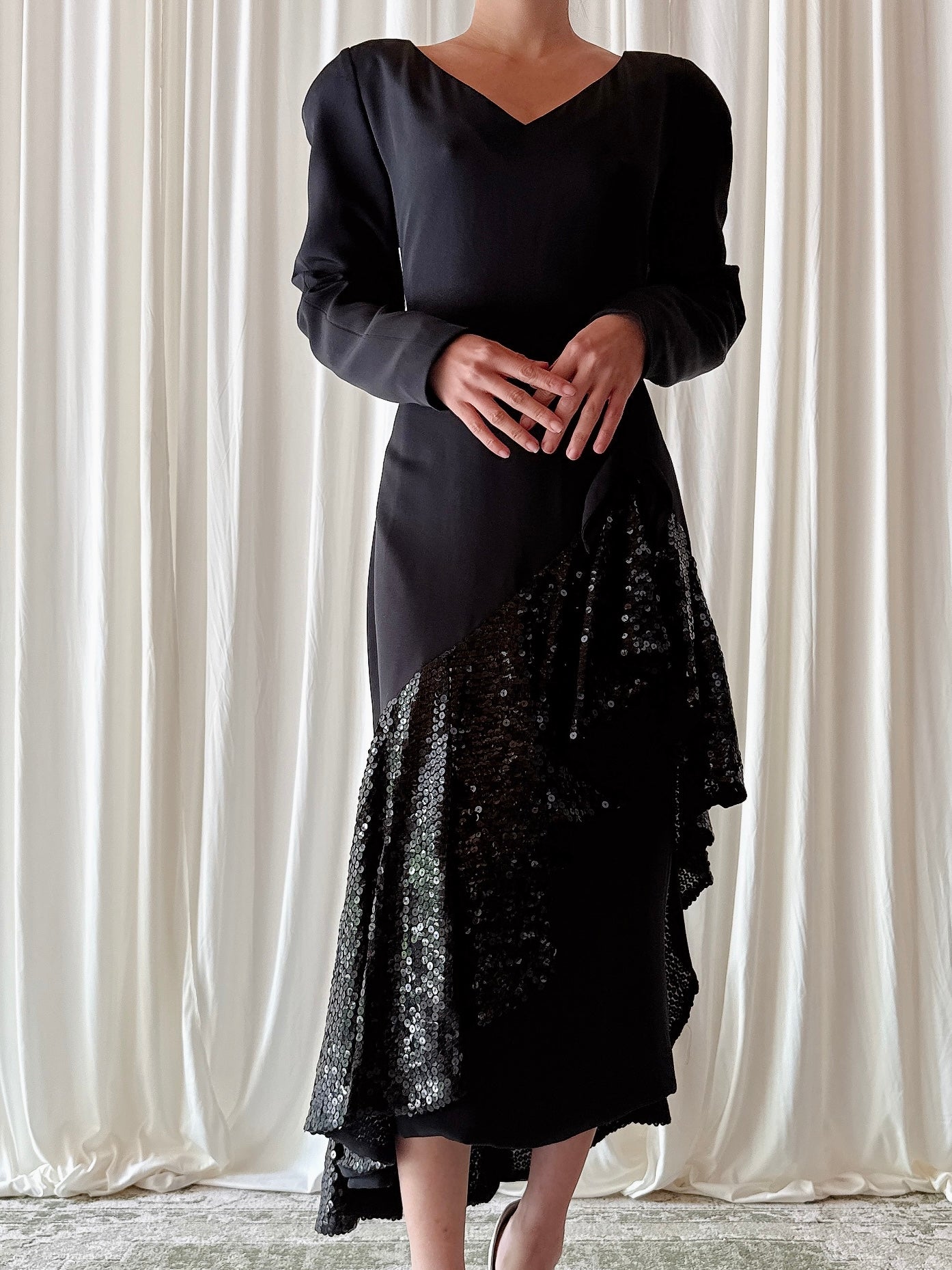 Vintage Travilla Black Dress - Size 6