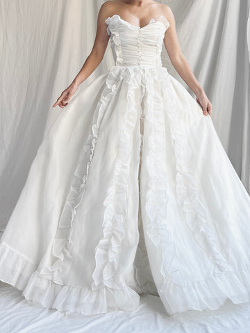 Vintage Ruffle Sweetheart Gown - XS