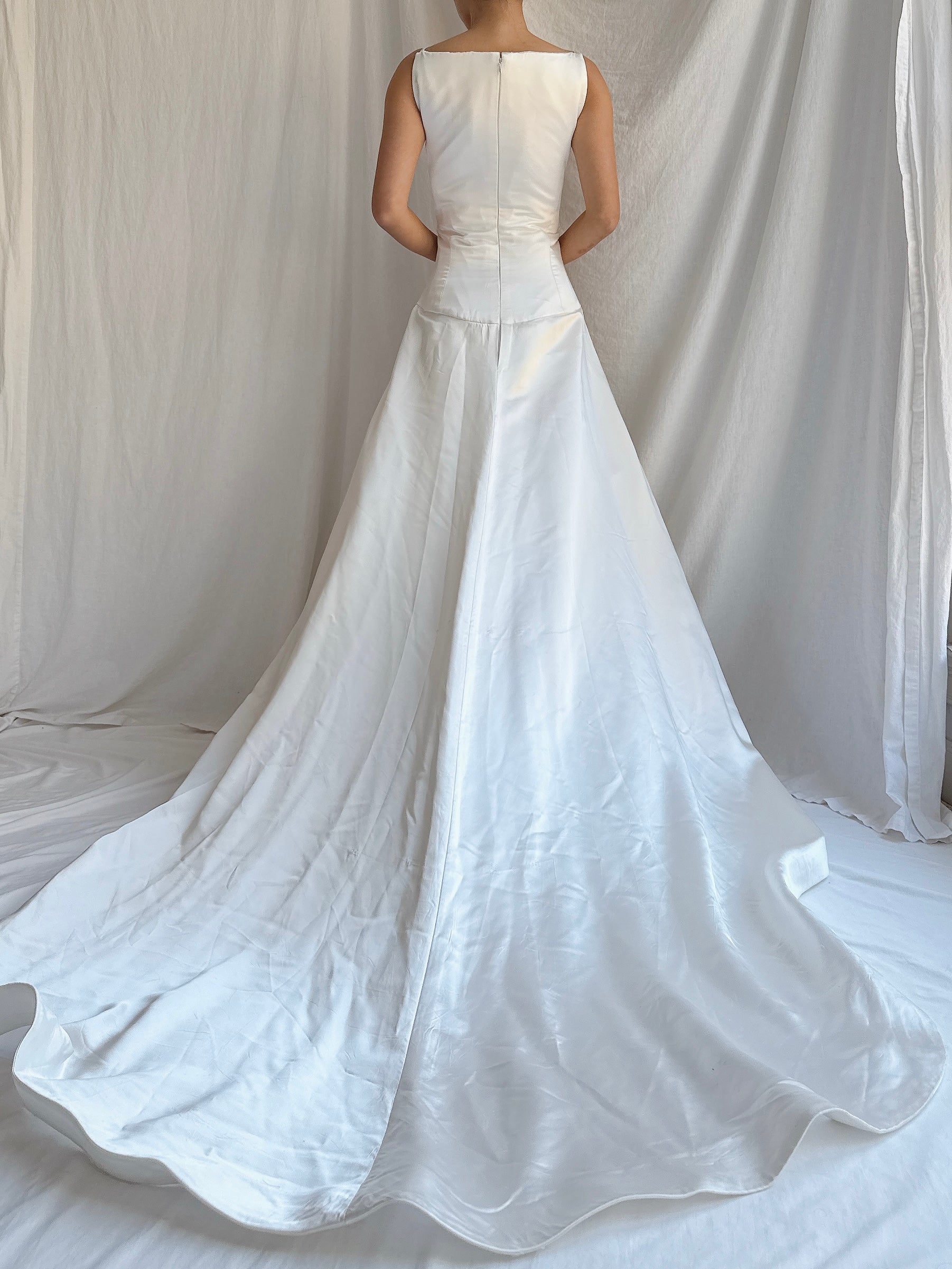 1990s Reem Acra Satin Gown - M/8