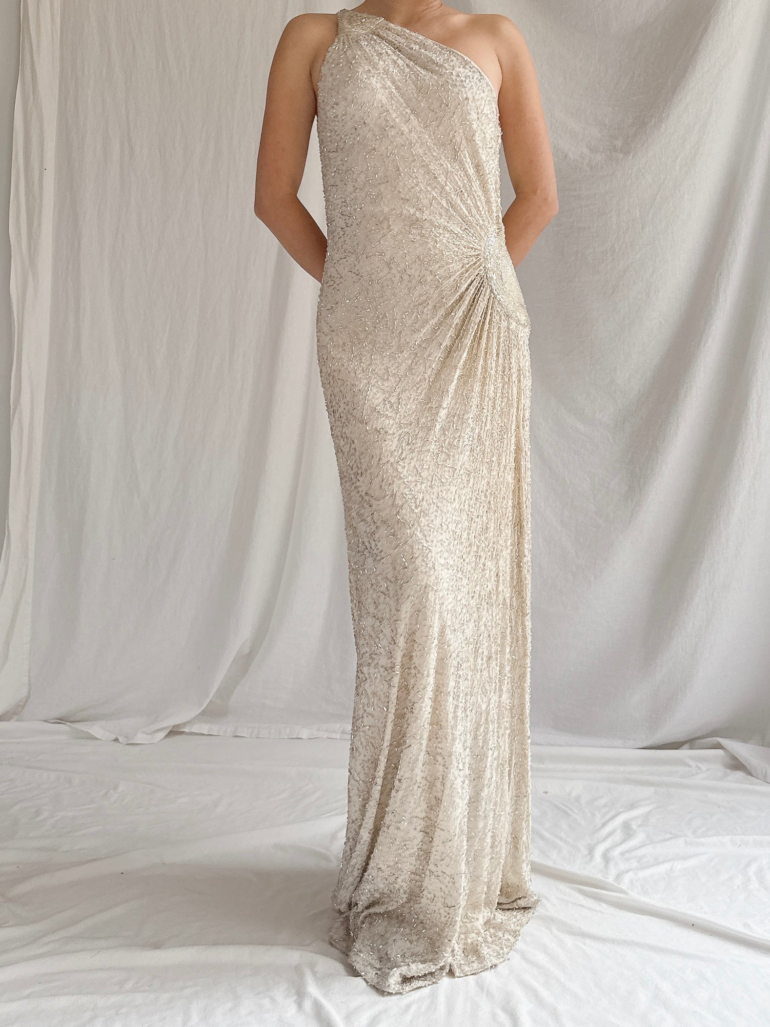 Vintage Silk Beaded Gown - XS/4