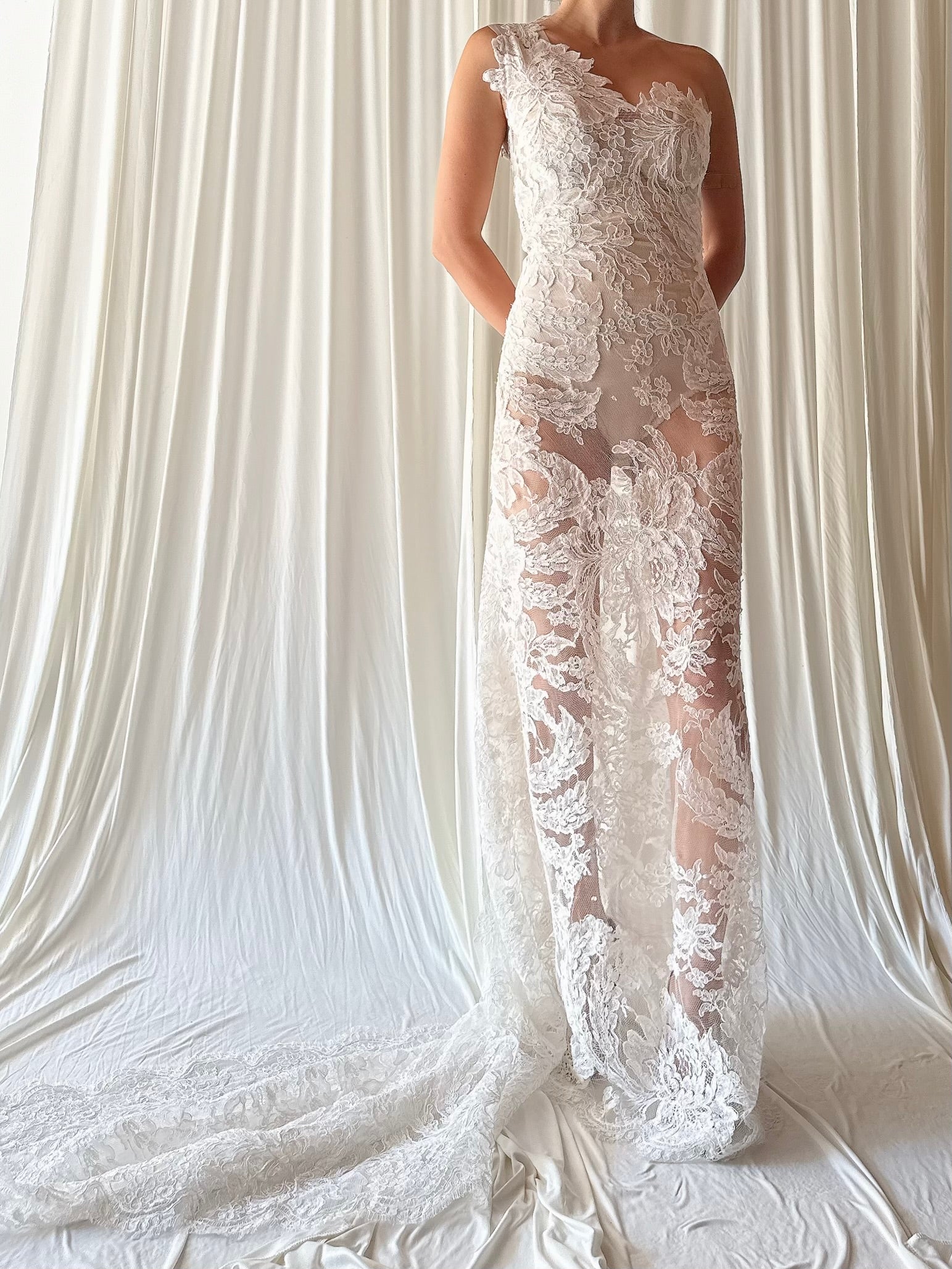Vintage Anna Maier Lace Gown -S