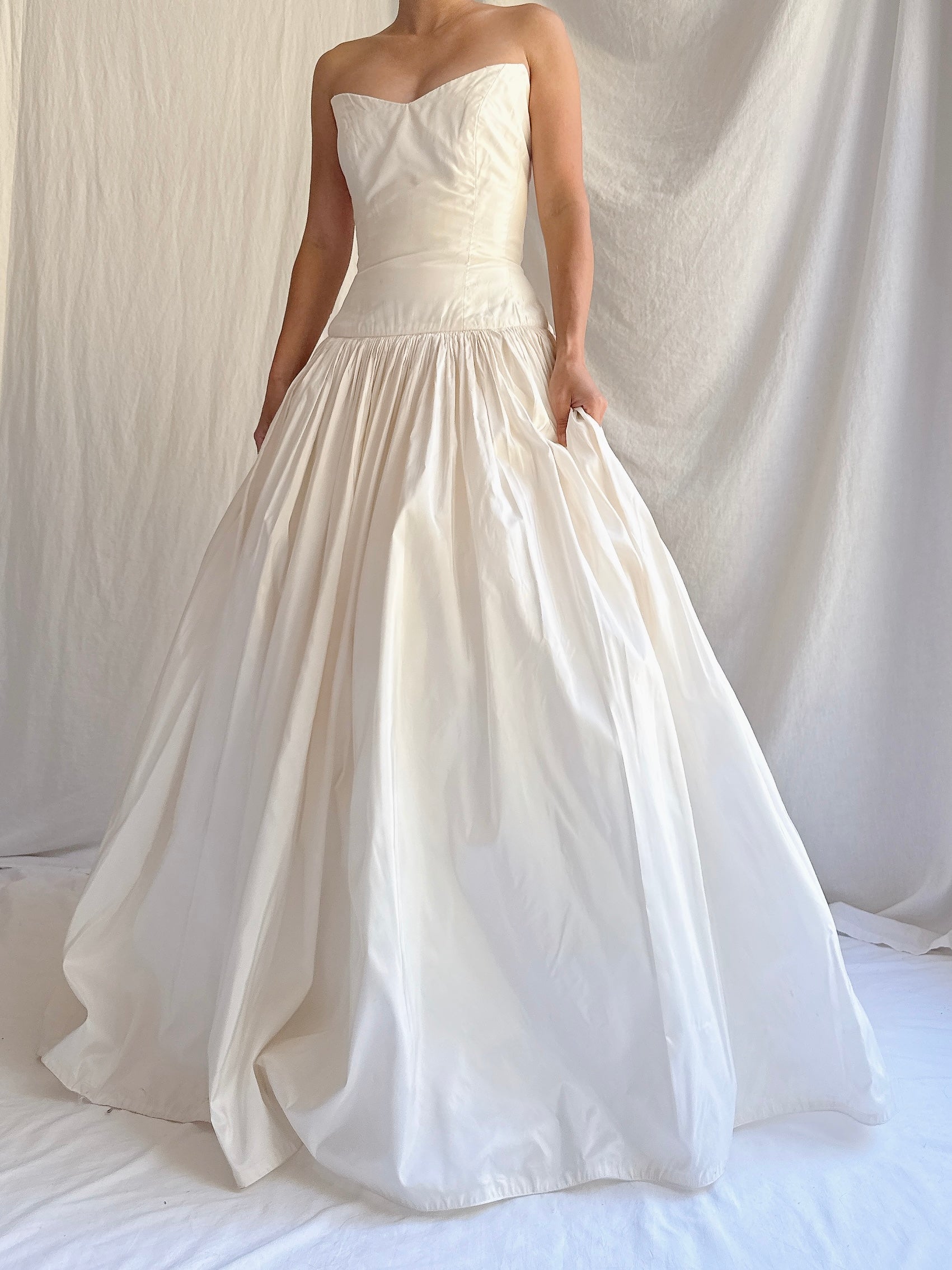 Vintage Silk Dropped Waist Gown - S/M