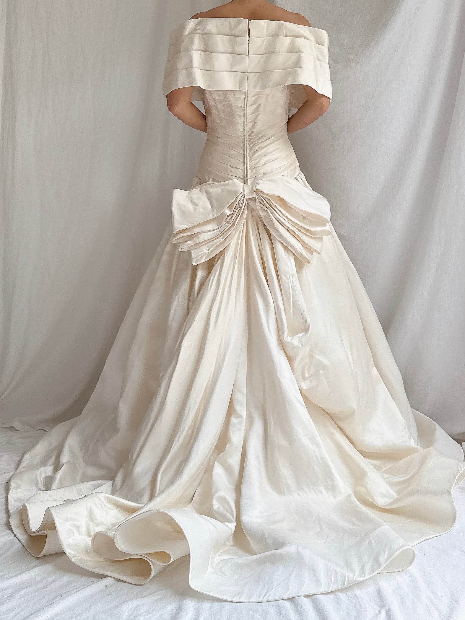 Vintage Scaasi Silk Off-the-Shoulder Gown - S