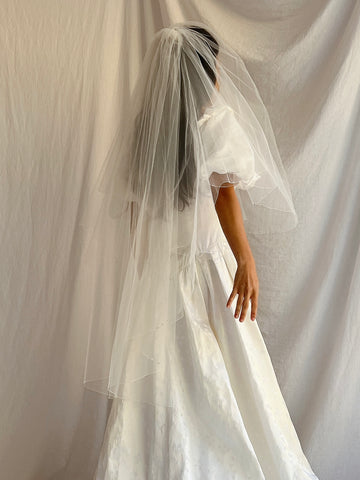 Vintage Waltz Ivory Crystal Trimmed Veil