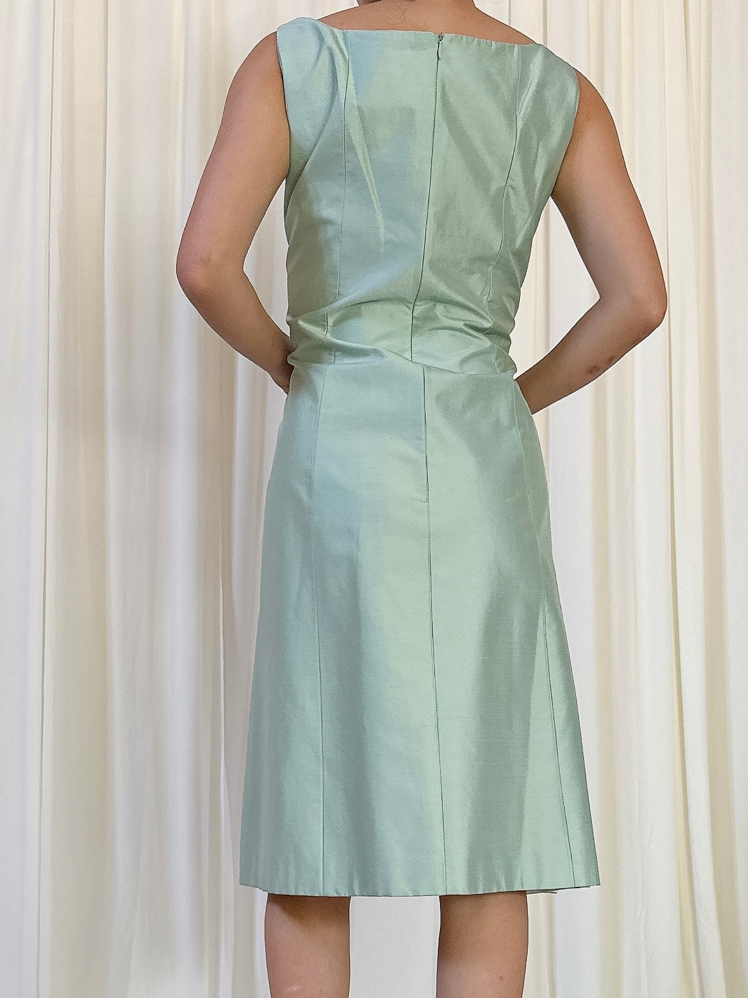 Vintage Alliage Paris Mint Silk Skirt - L/FR 44
