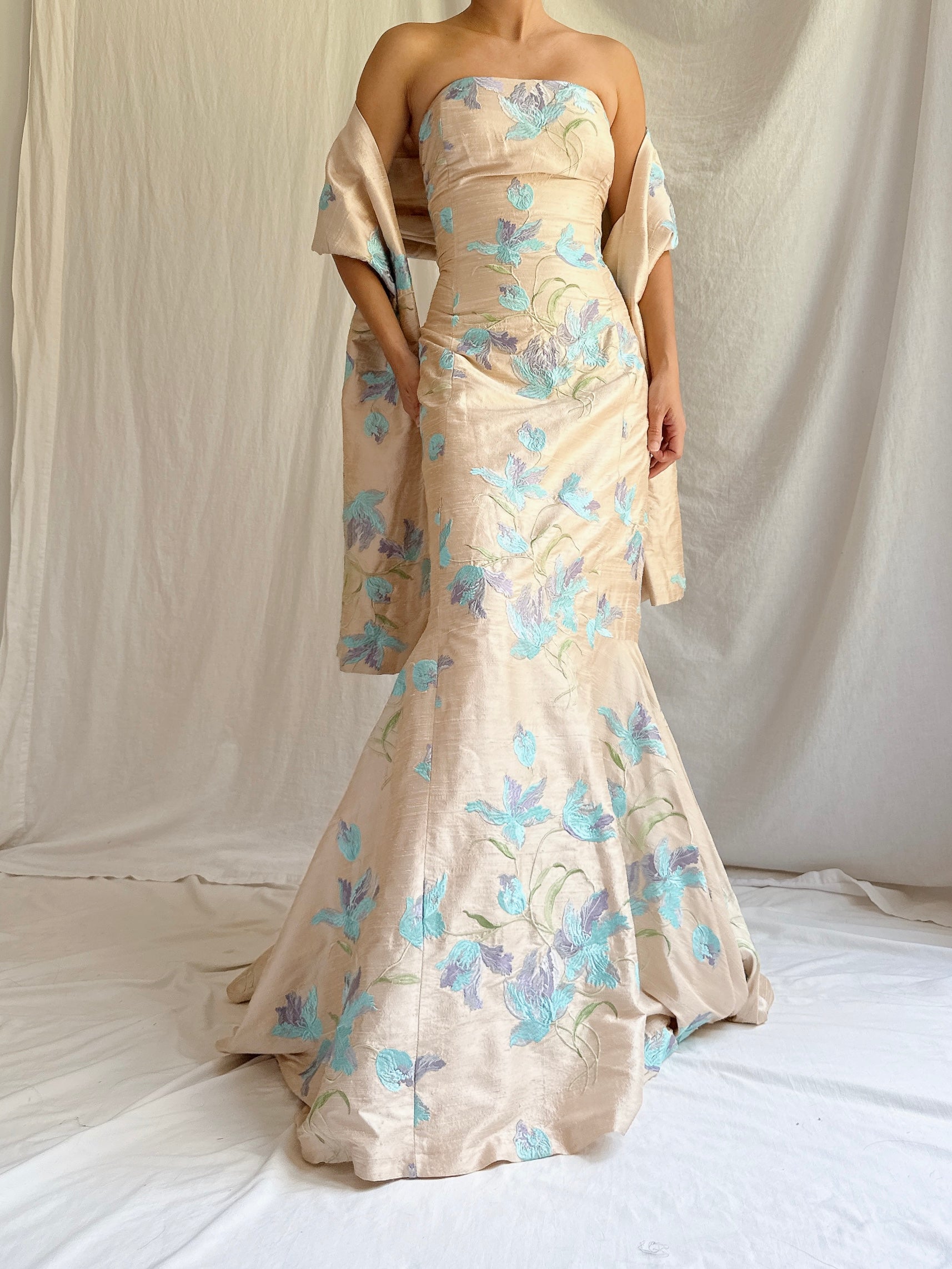 Vintage Silk Paule Vasseur 2-Piece Set - M