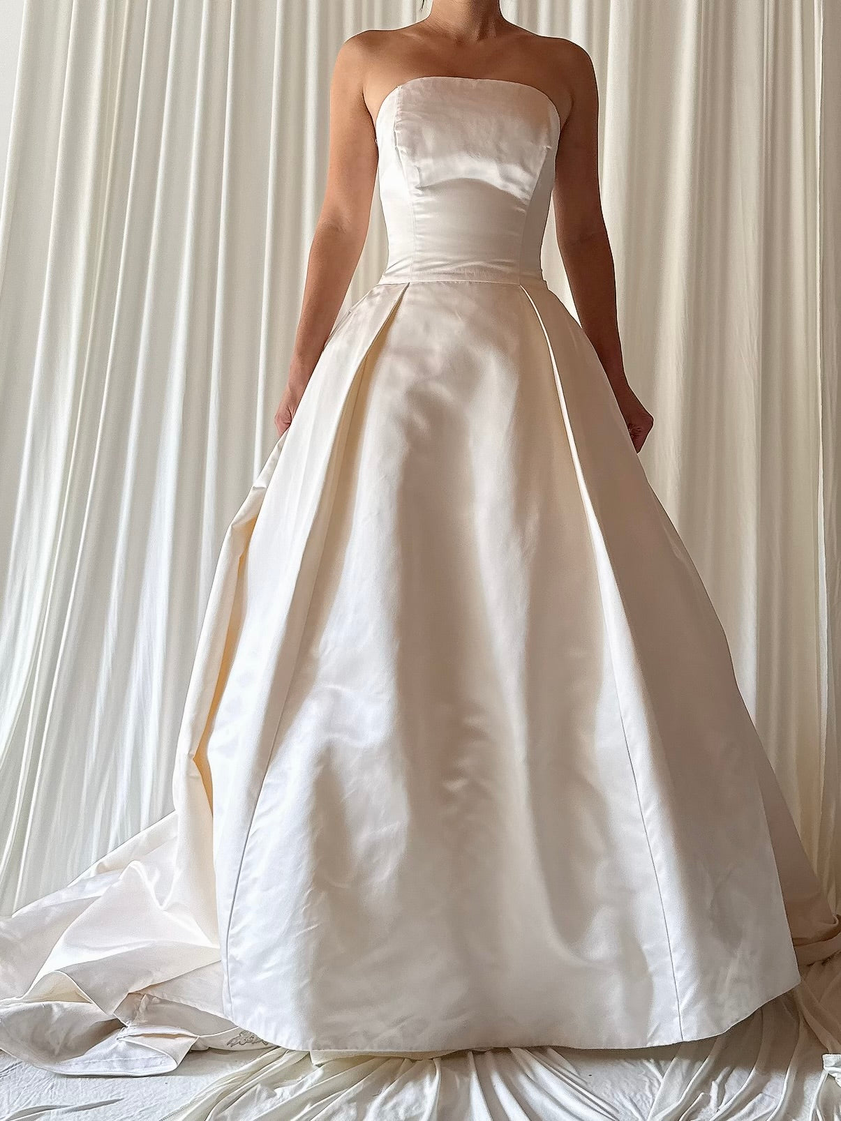 Vintage Strapless Silk Gown - XS/S