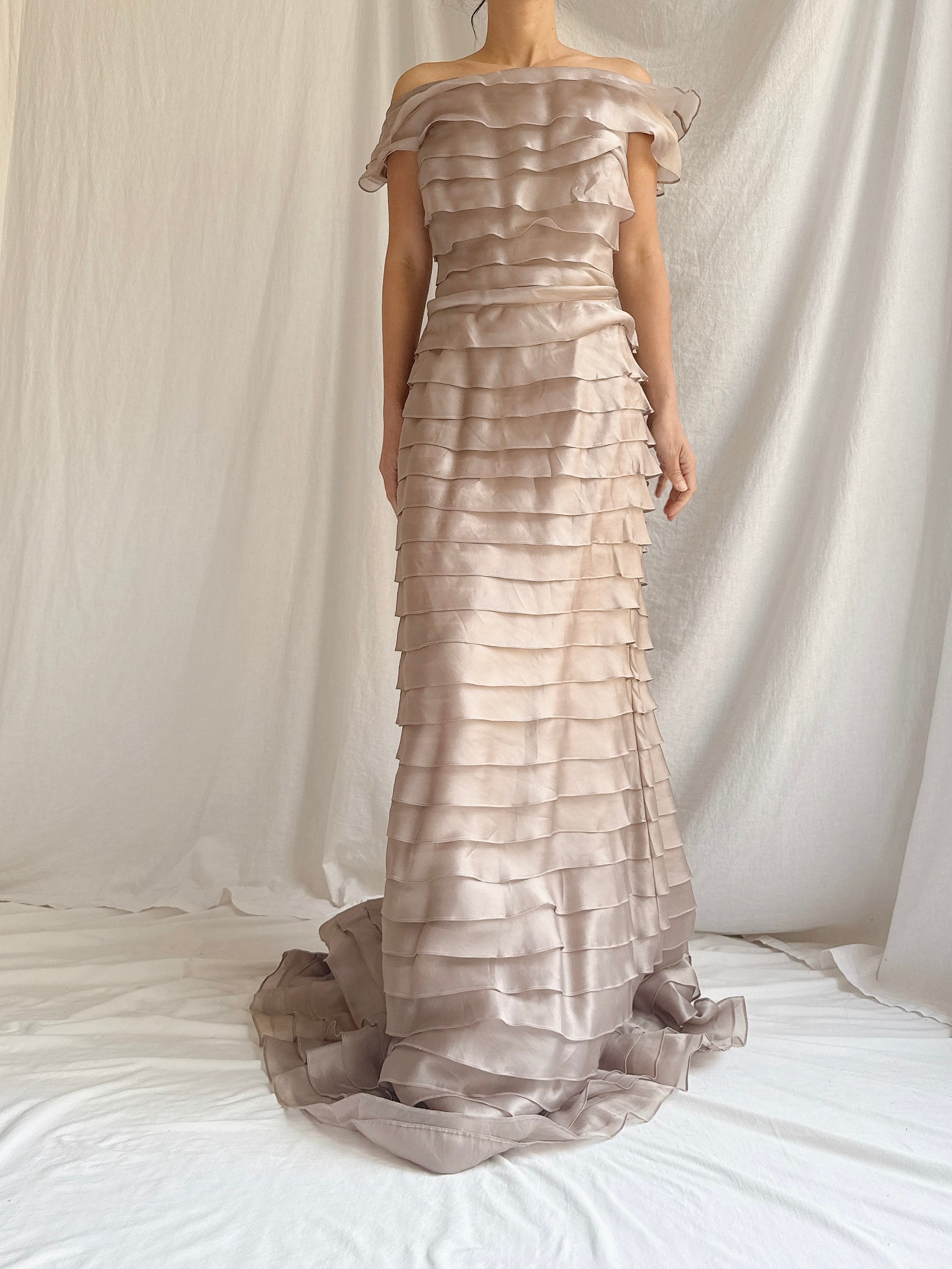 Vintage Bellville Sassoon Silk Organza Gown - L/UK 18